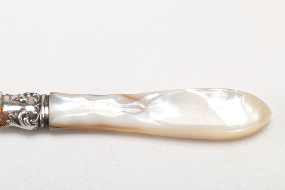 Antique William Hutton & Sons Silver Plate and Mother of Pearl Flatware