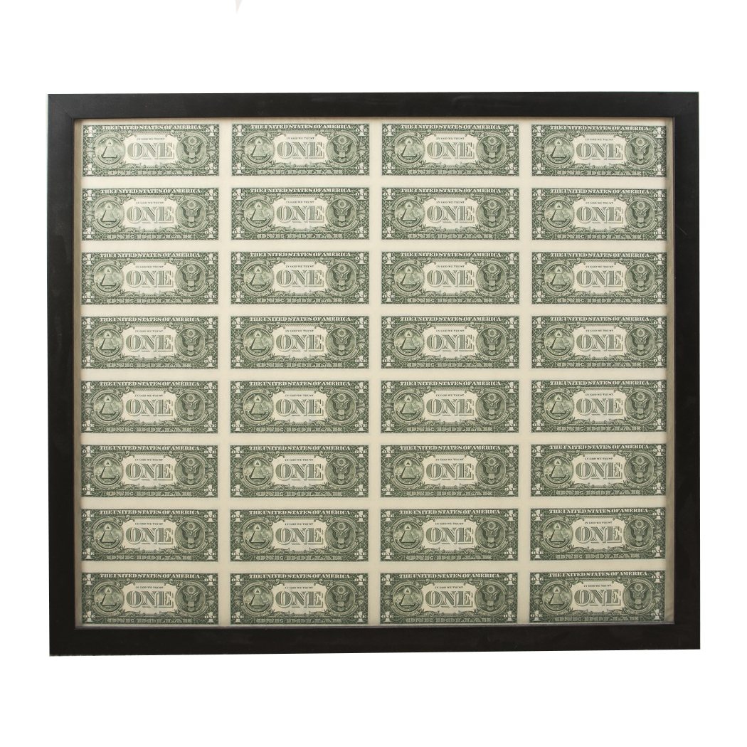 Sheet of Uncut U.S. Dollar Bills