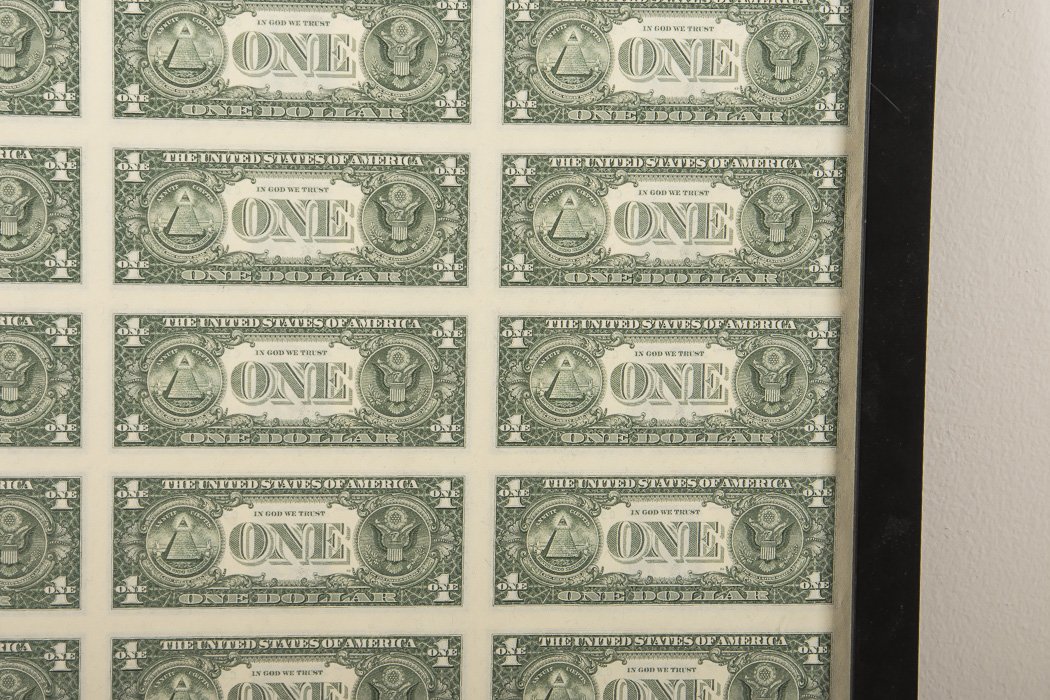 Sheet of Uncut U.S. Dollar Bills