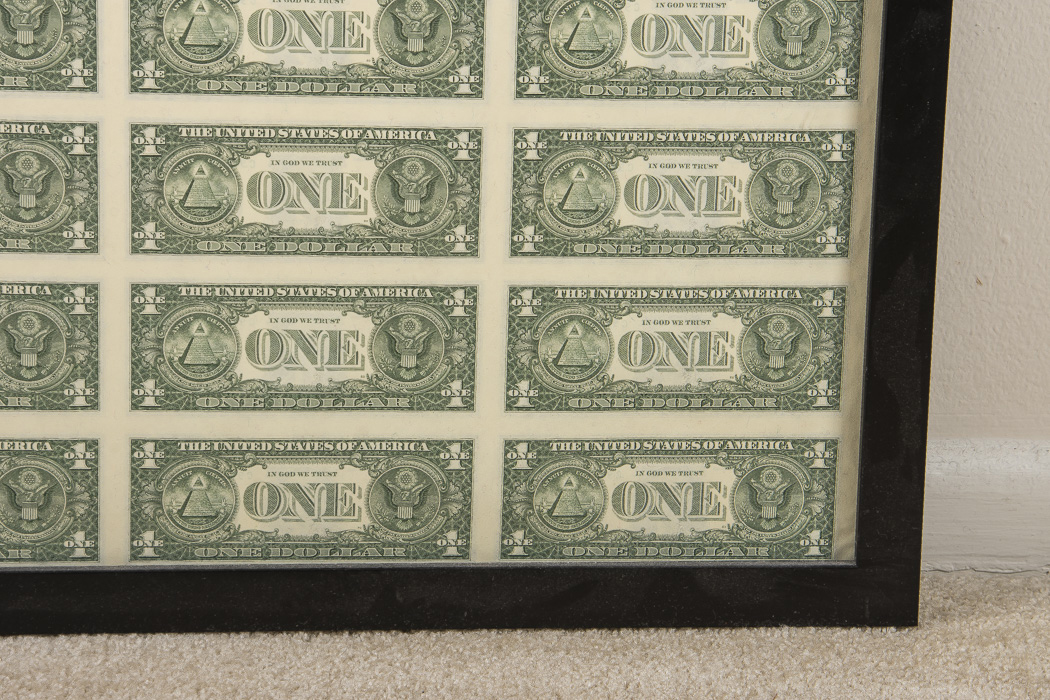 Sheet of Uncut U.S. Dollar Bills