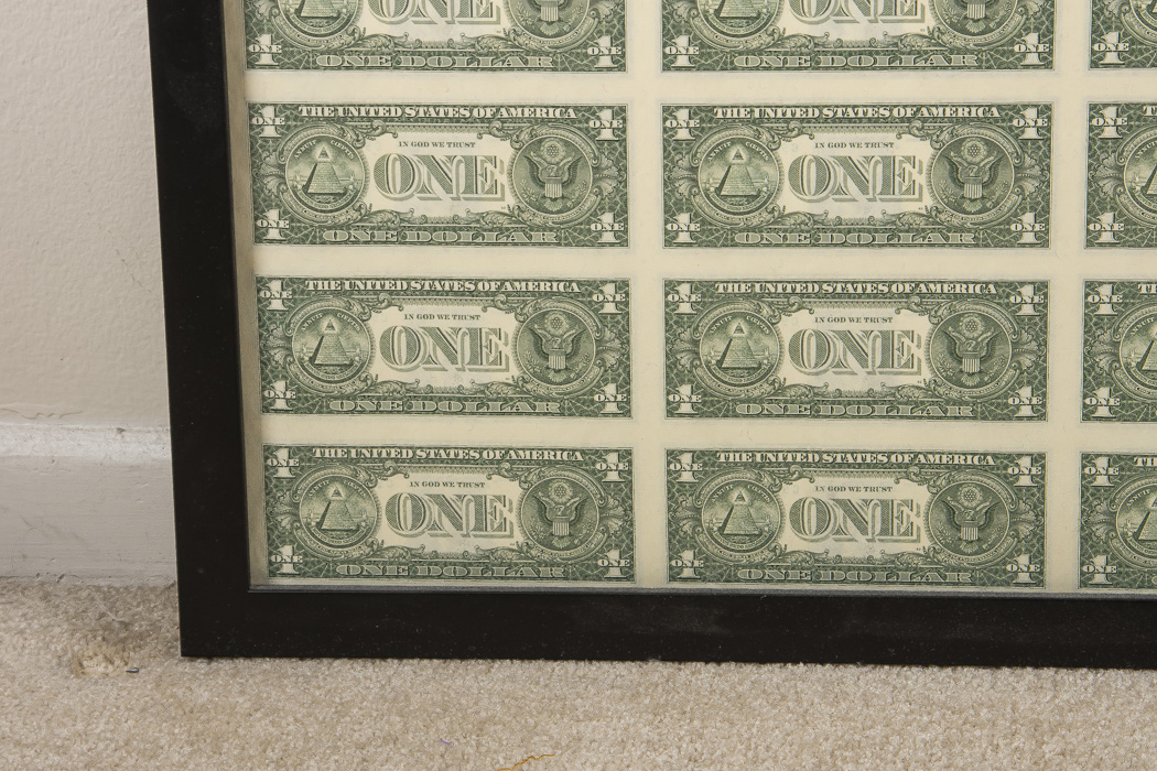 Sheet of Uncut U.S. Dollar Bills