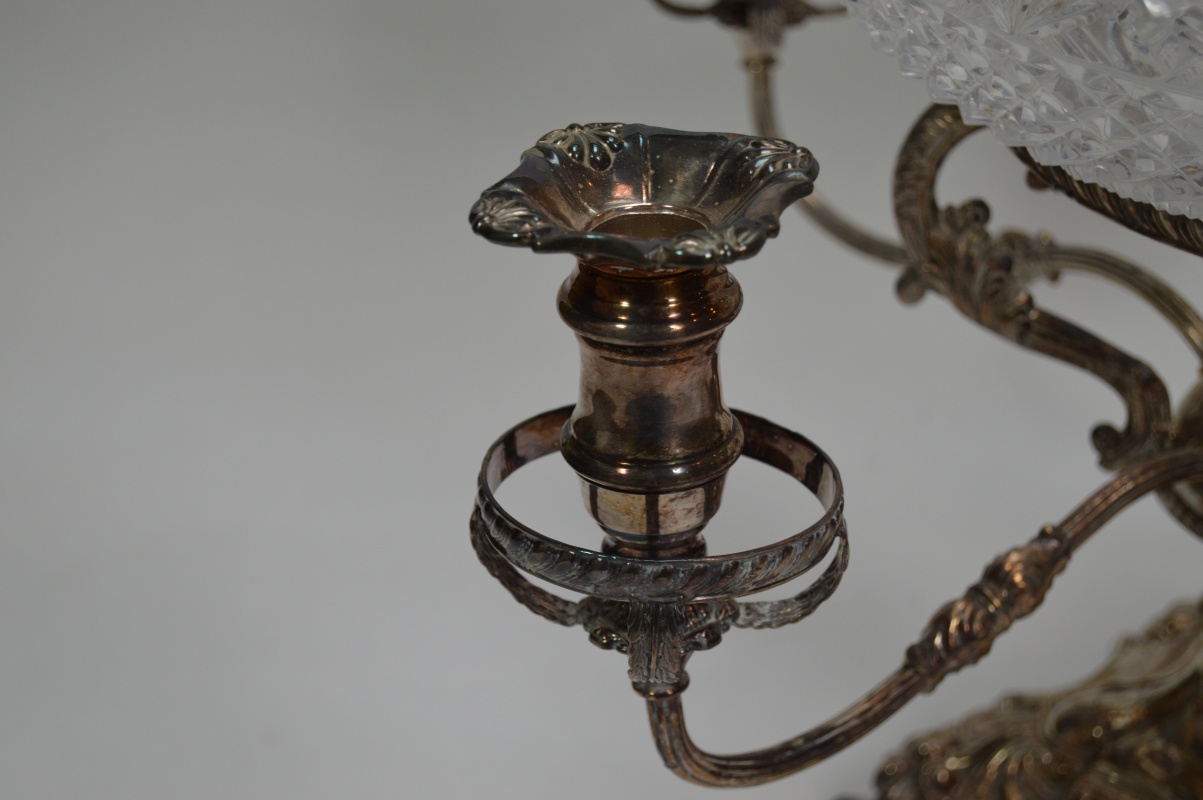 Israel Freeman & Son Silver Plate and Glass Epergne