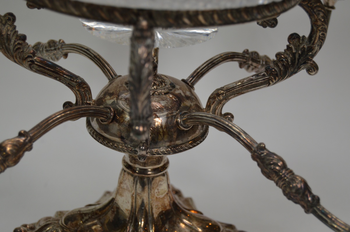 Israel Freeman & Son Silver Plate and Glass Epergne