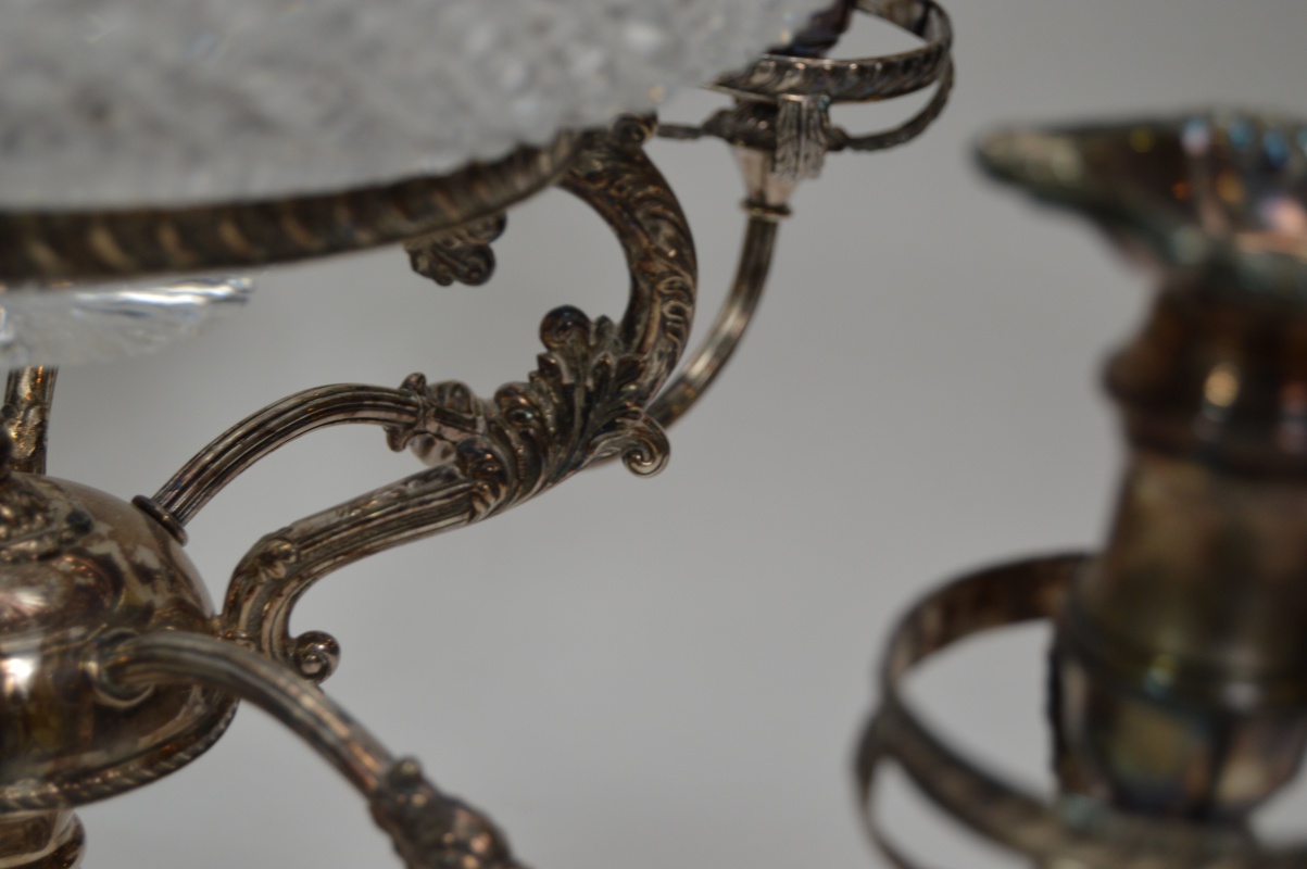 Israel Freeman & Son Silver Plate and Glass Epergne