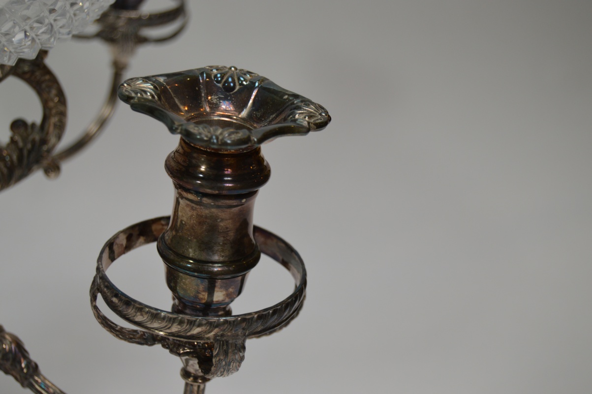 Israel Freeman & Son Silver Plate and Glass Epergne