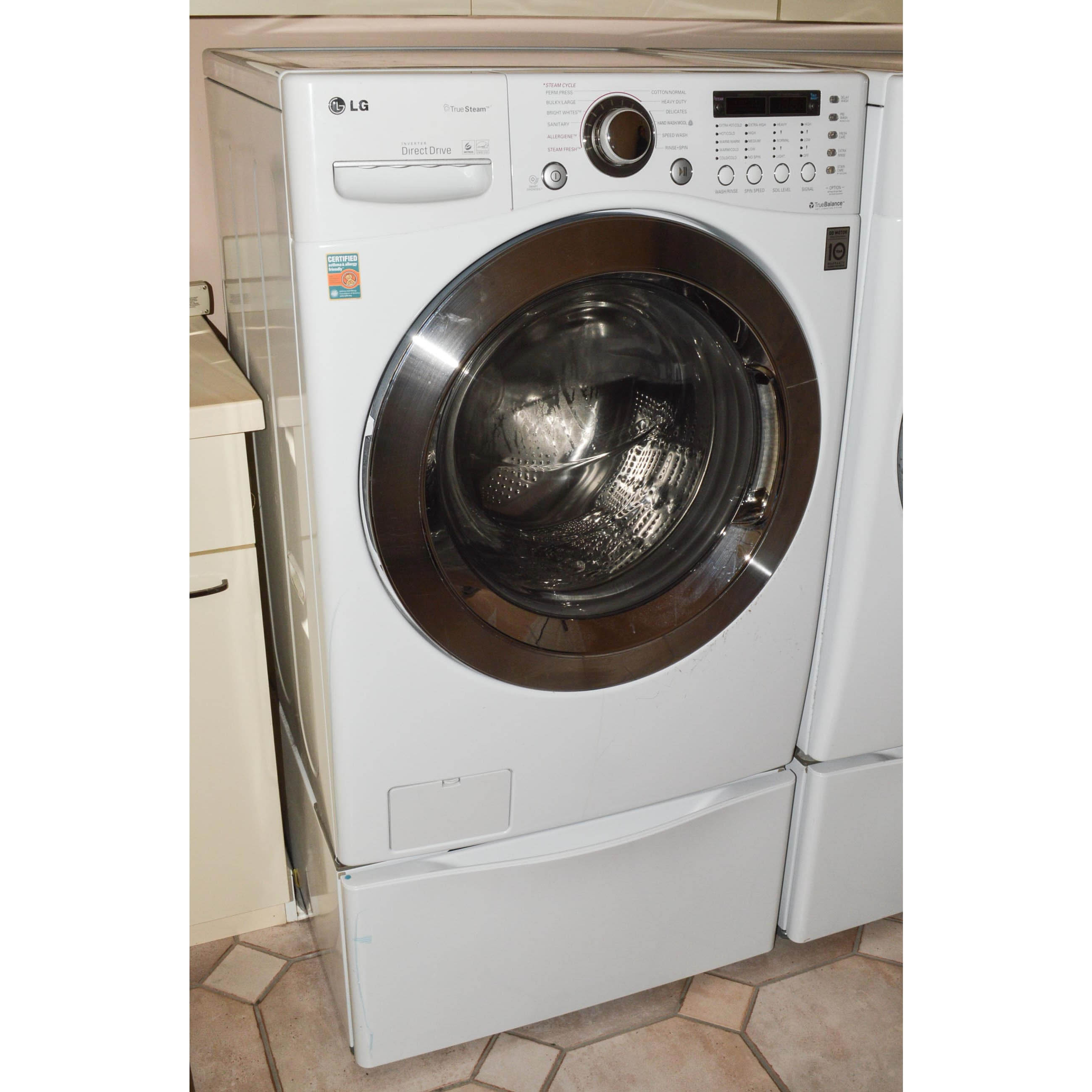 LG Steam Washing Machine with Pedestal Base