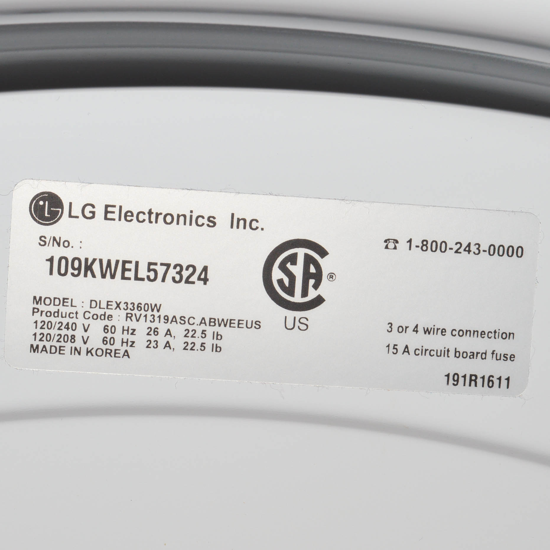 LG TrueSteam Electric Dryer with Pedestal Base