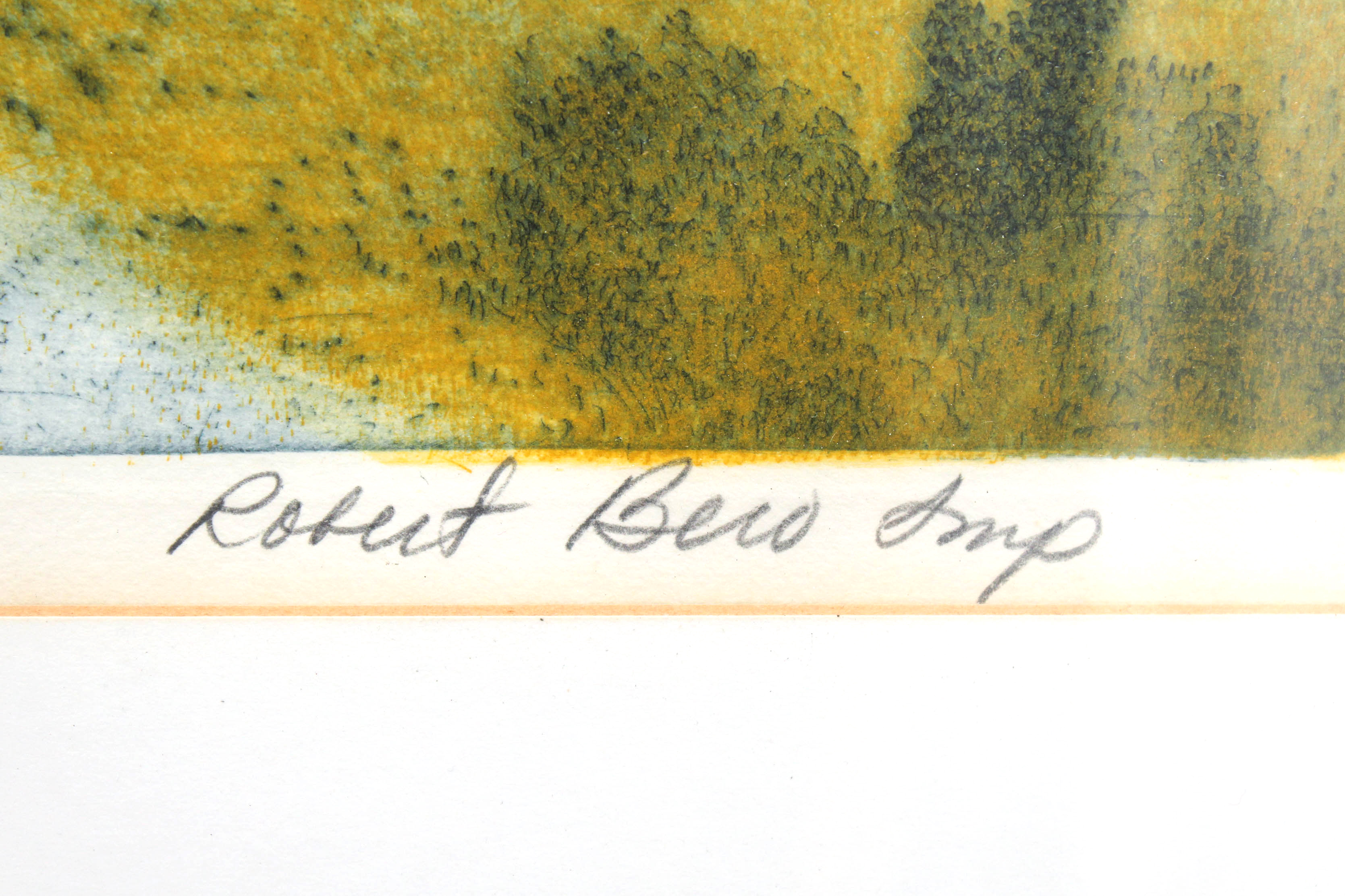 Robert Bero "Misty River Morning" Limited Edition Hand Colored Etching