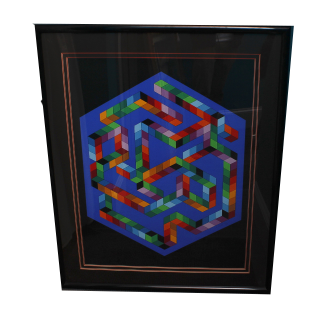 Signed and Numbered Victor Vasarely "Babel-3" 1971 Screen Print