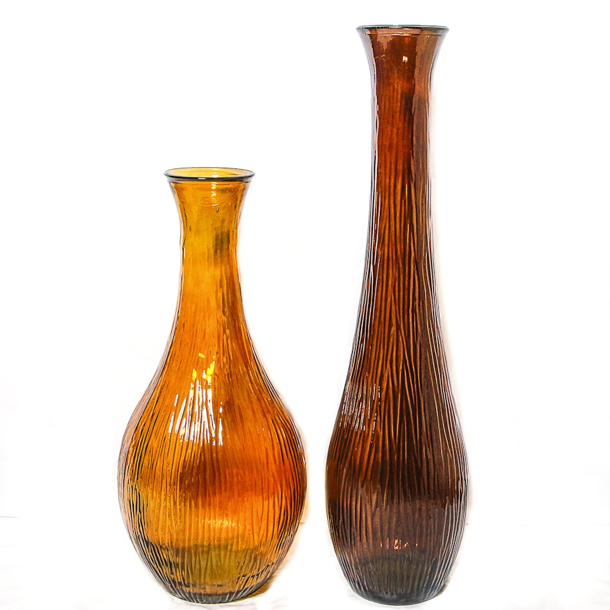 Pair of Oversize Decorative Glass Vases