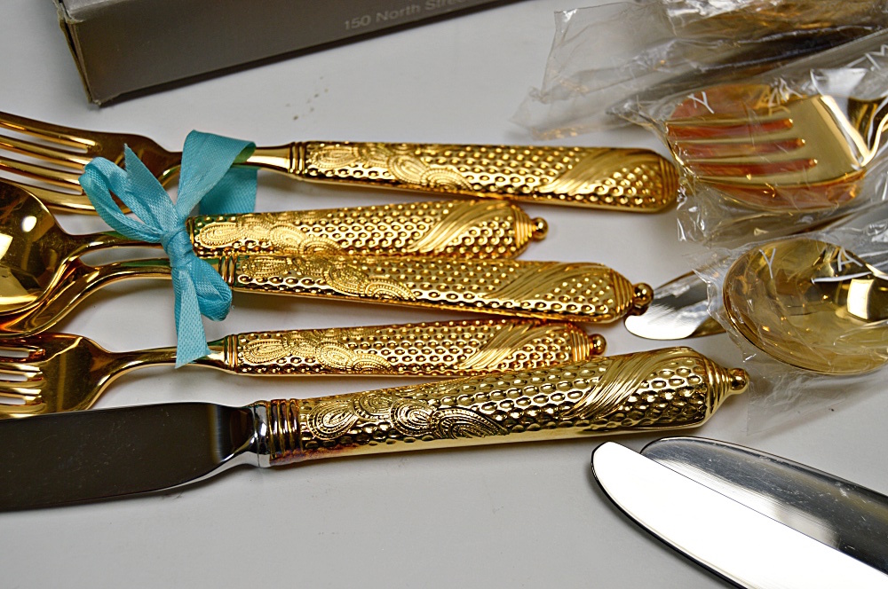 Japanese Yamazaki Stainless Flatware Collection with 30+ Pieces