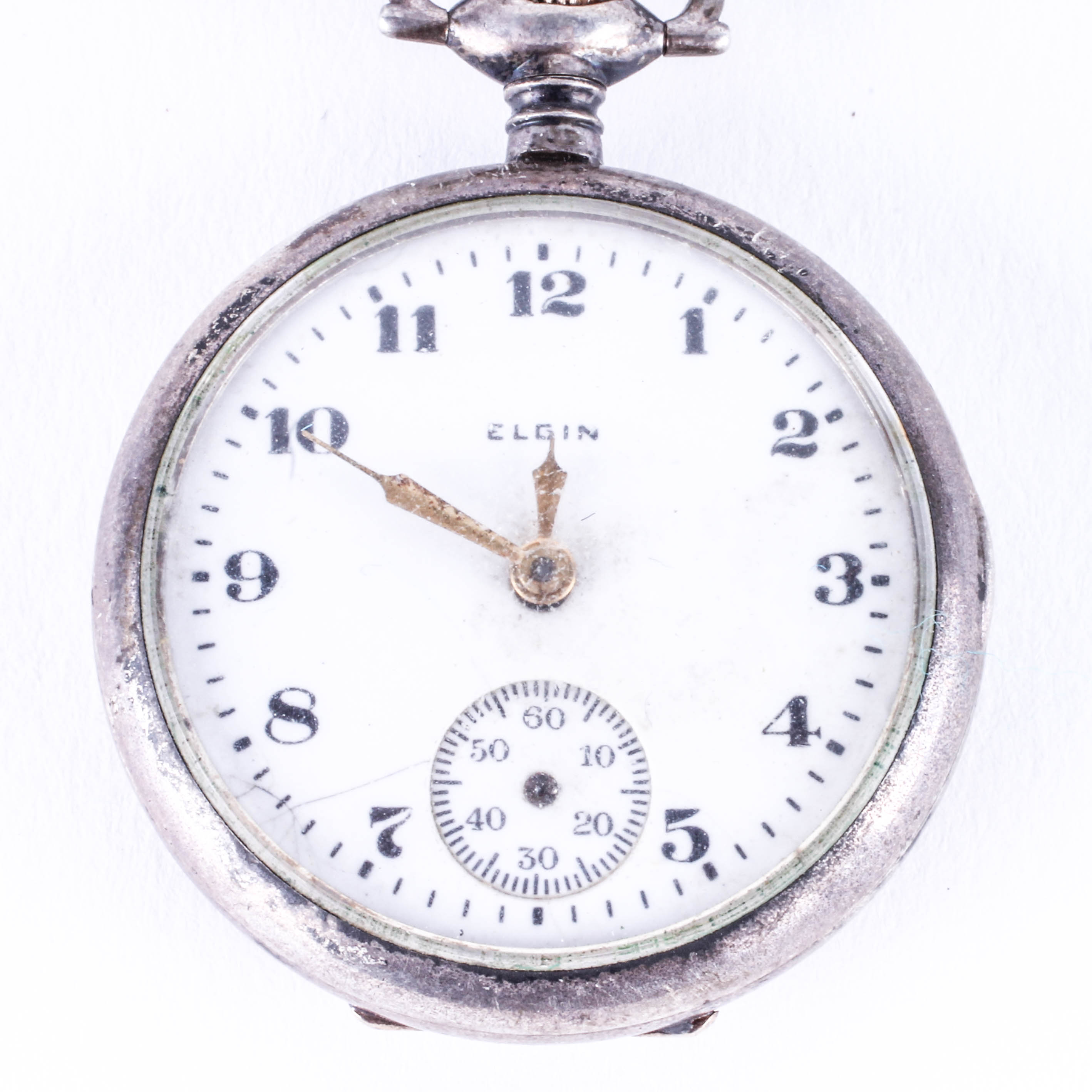 Vintage Sterling Silver Elgin Pocket Watch