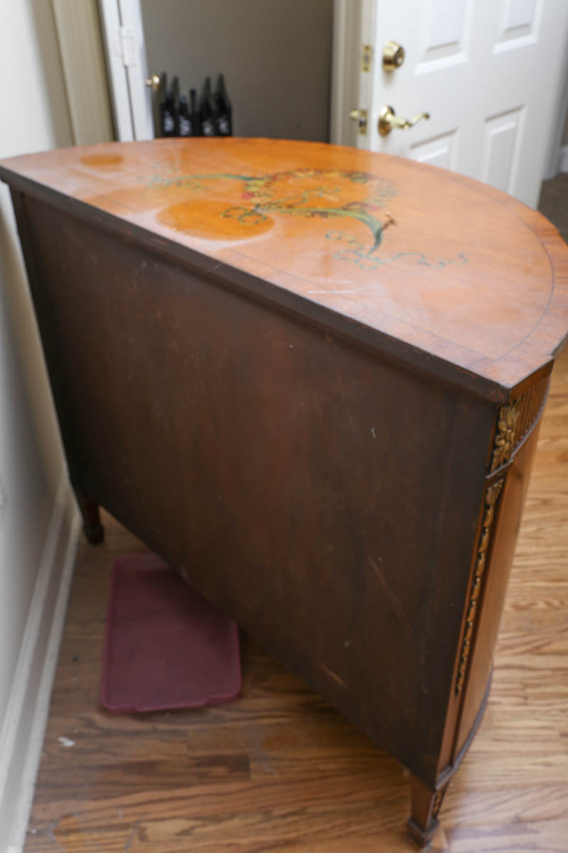 Painted Demilune Cabinet