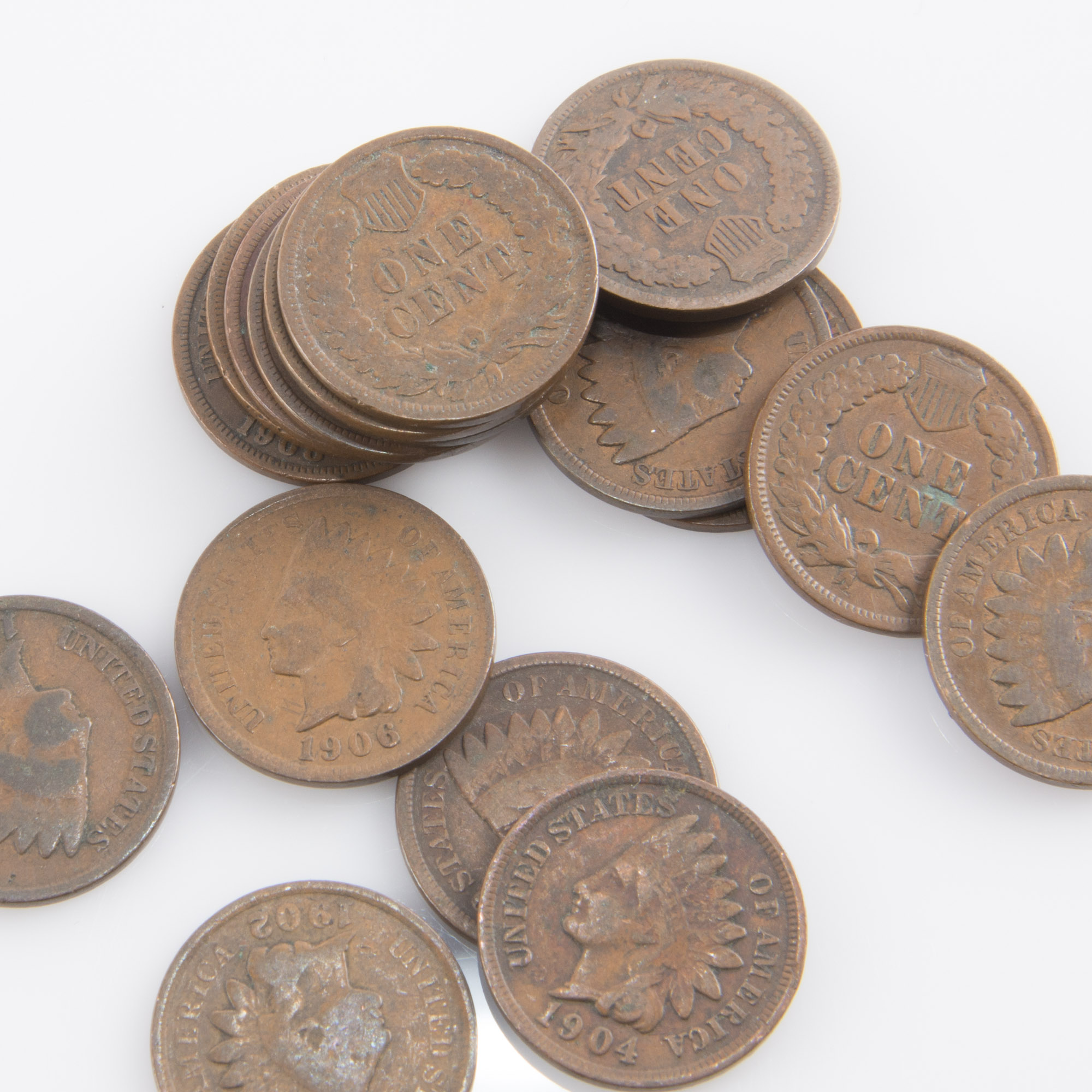 17 Indian One Cent Coins