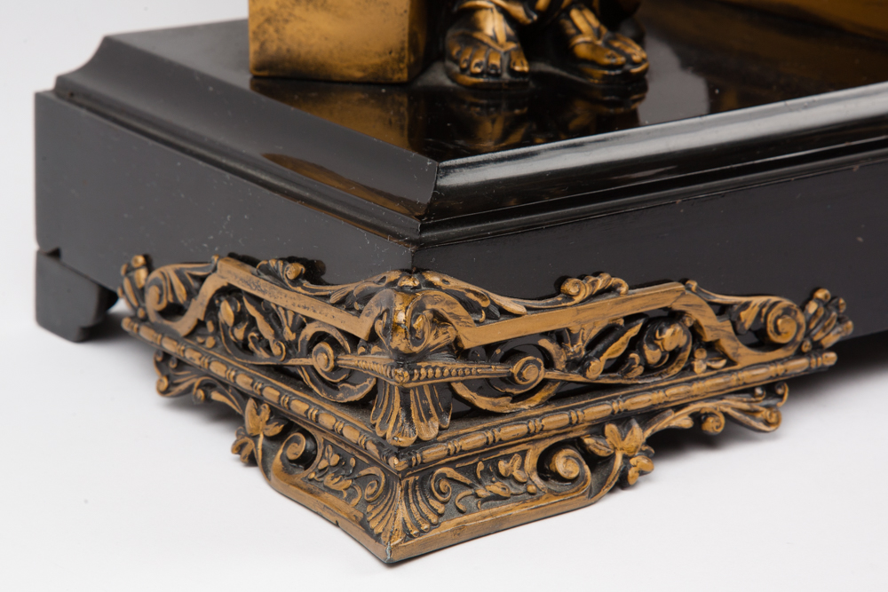 Ansonia "Poetry and Music" Figural Mantel Clock, Circa 1894