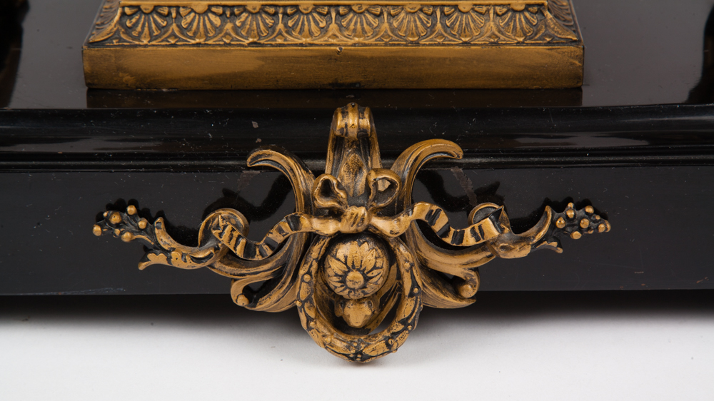 Ansonia "Poetry and Music" Figural Mantel Clock, Circa 1894