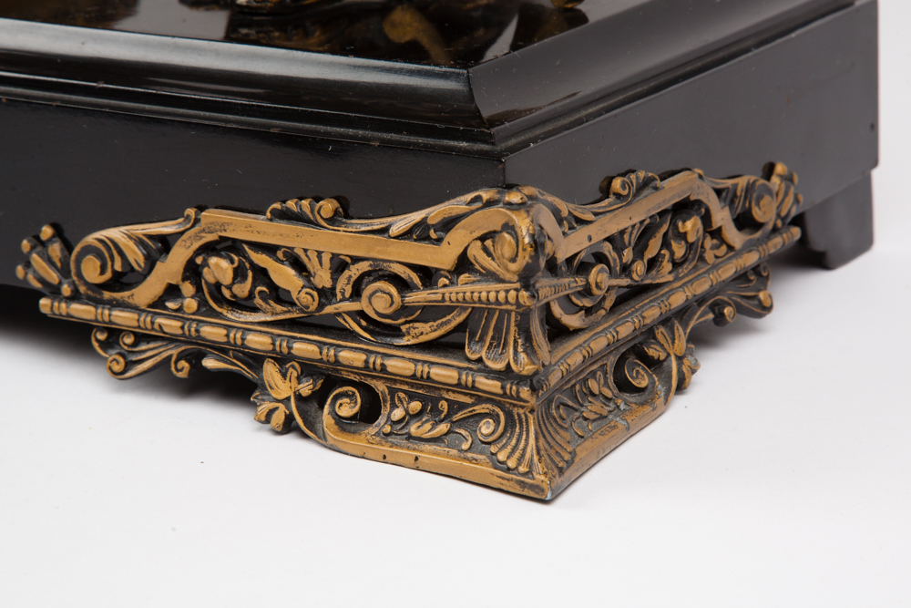 Ansonia "Poetry and Music" Figural Mantel Clock, Circa 1894