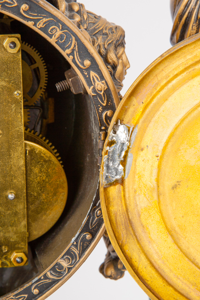 Ansonia "Poetry and Music" Figural Mantel Clock, Circa 1894