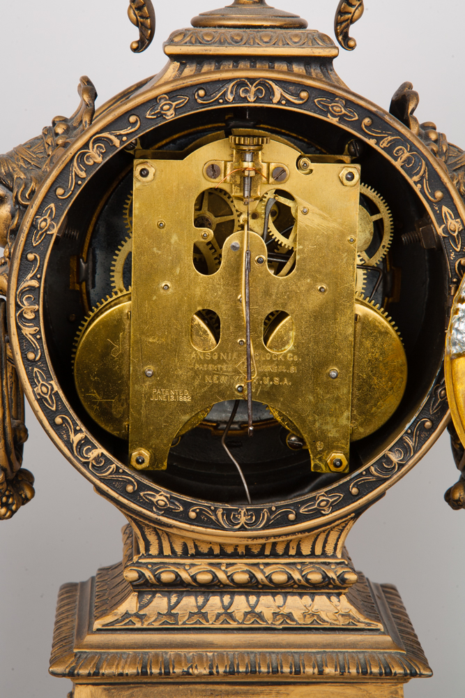 Ansonia "Poetry and Music" Figural Mantel Clock, Circa 1894