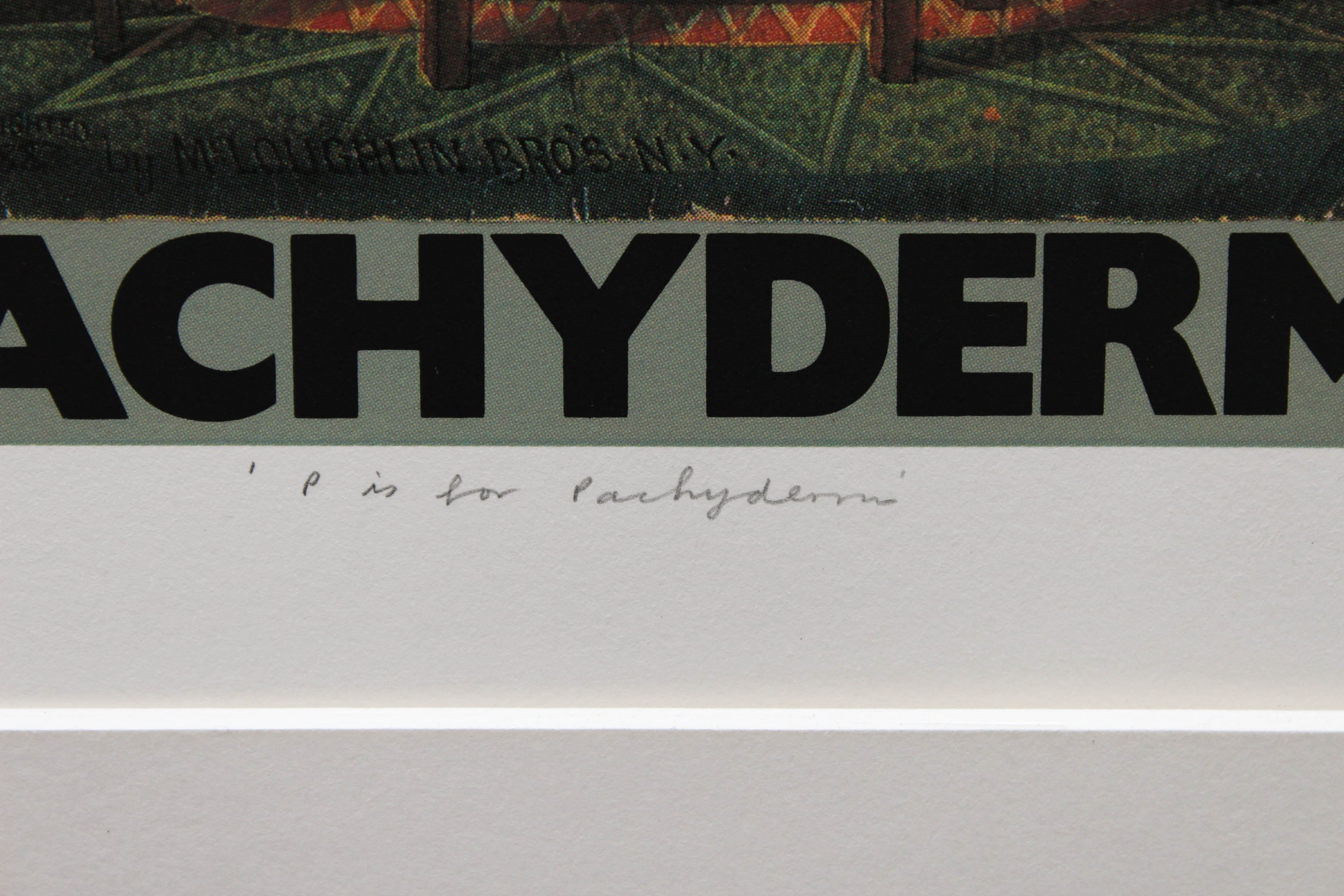 Peter Blake "P is For Pachyderm" Limited Edition Serigraph