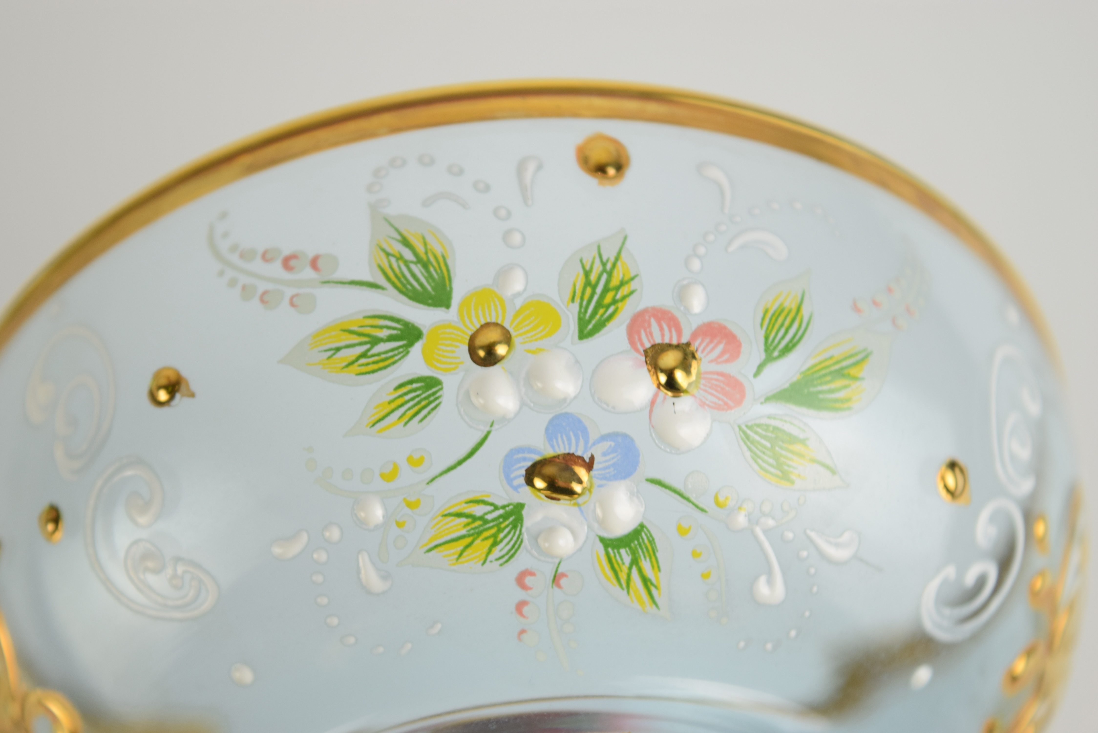 Neodymium/Alexandrite Murano Glass Punch Bowl and Cups, Signed