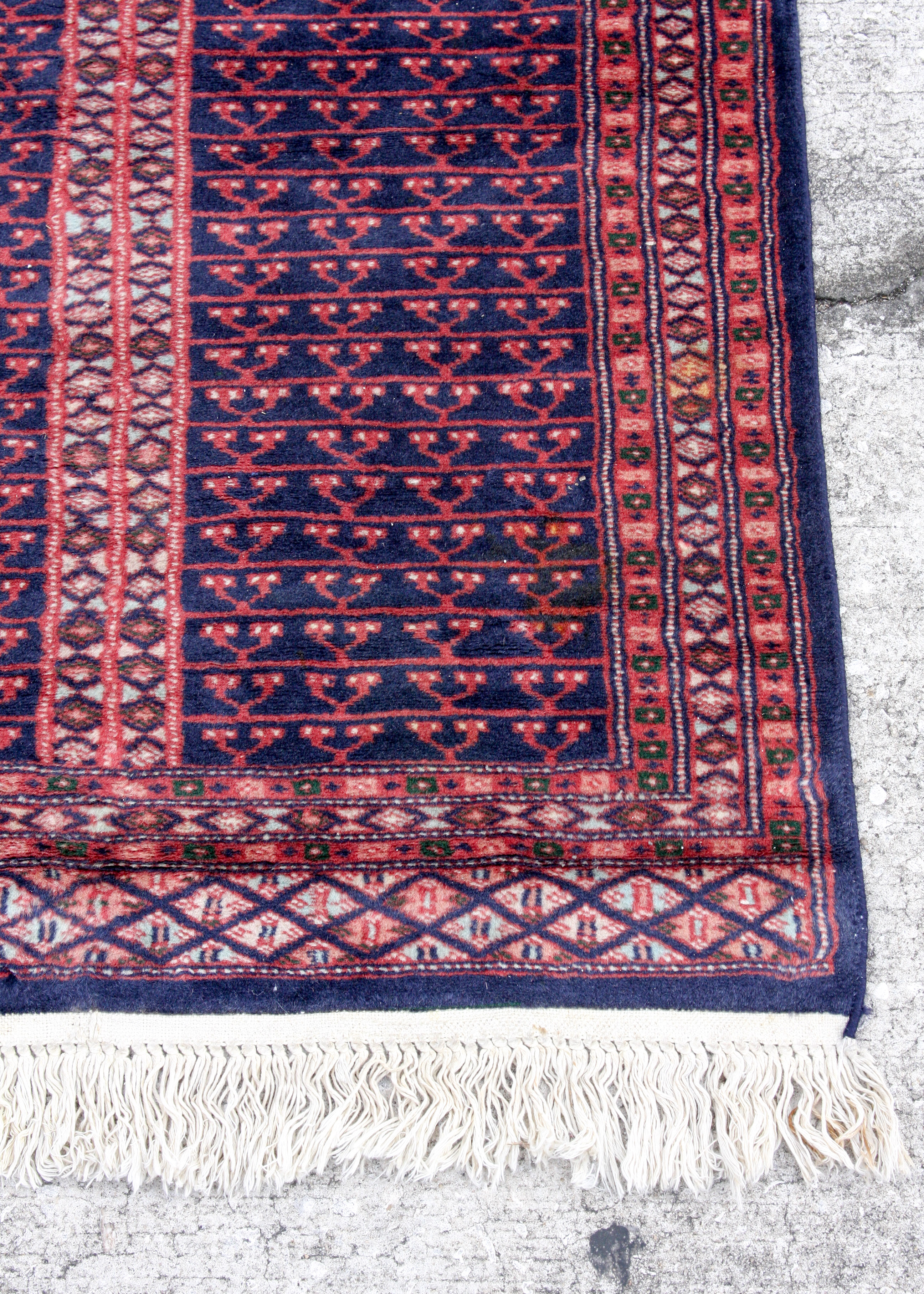 Hand-Knotted Pakistani Ensi Animal Tree-Style Carpet Runner