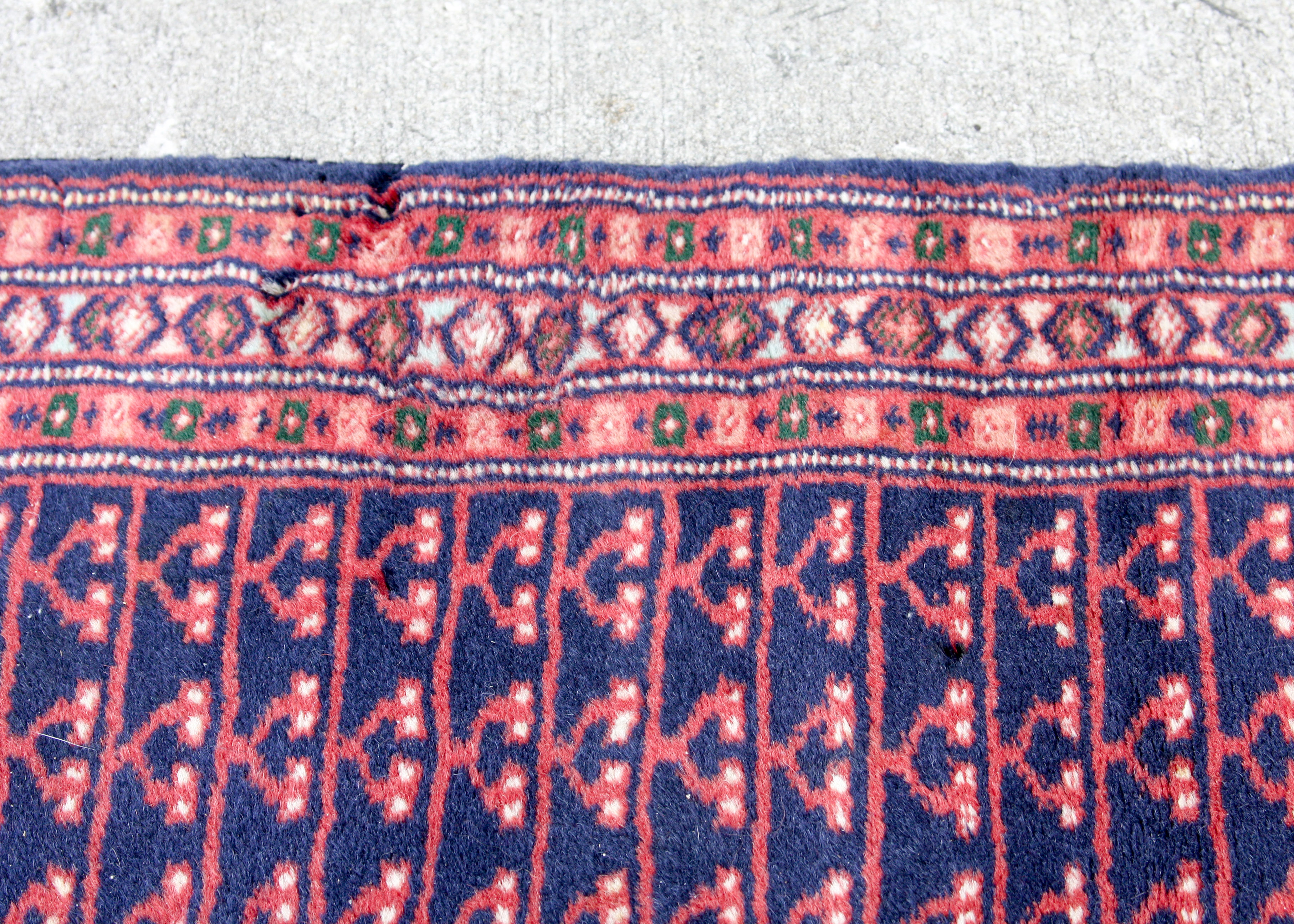 Hand-Knotted Pakistani Ensi Animal Tree-Style Carpet Runner