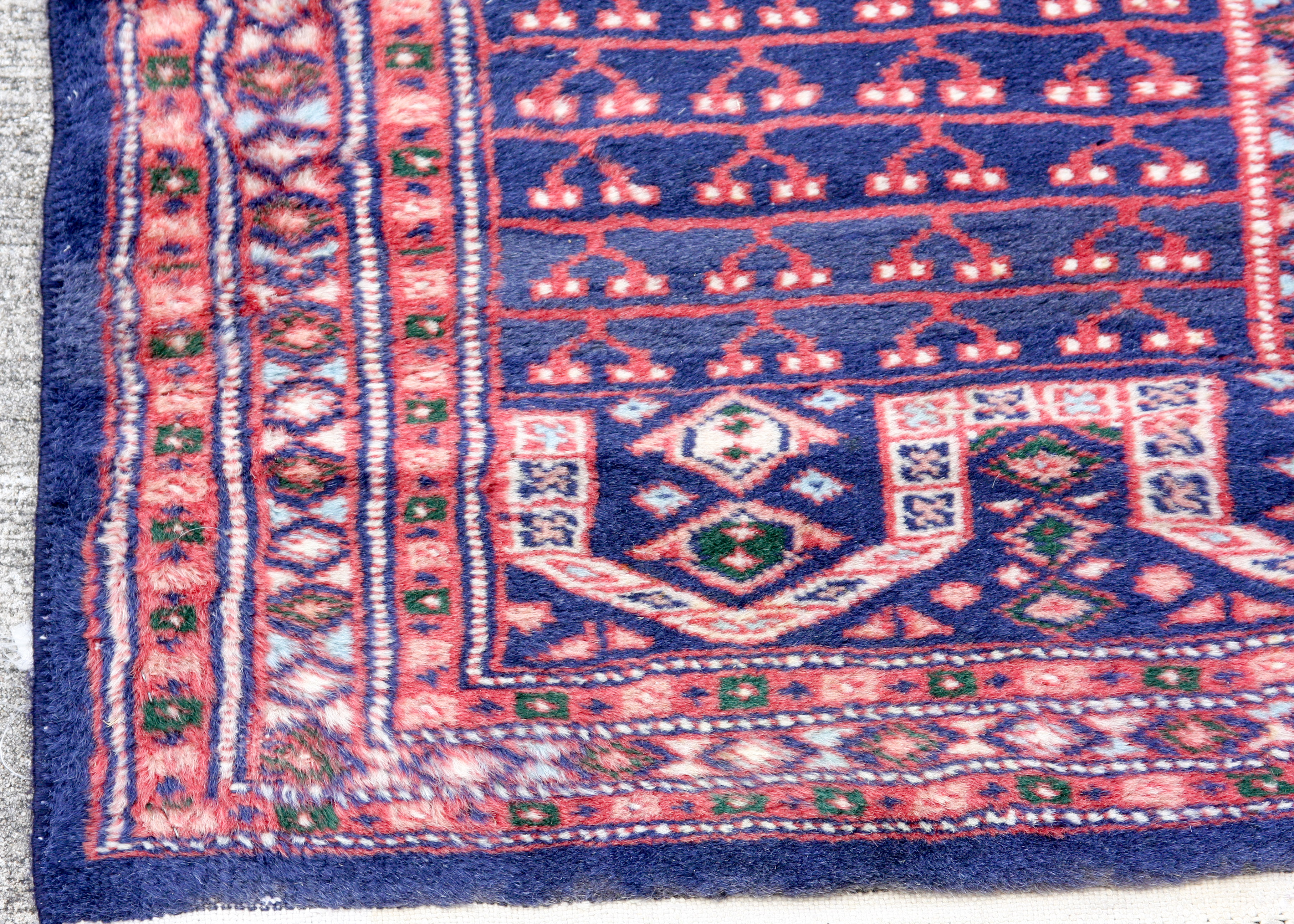 Hand-Knotted Pakistani Ensi Animal Tree-Style Carpet Runner