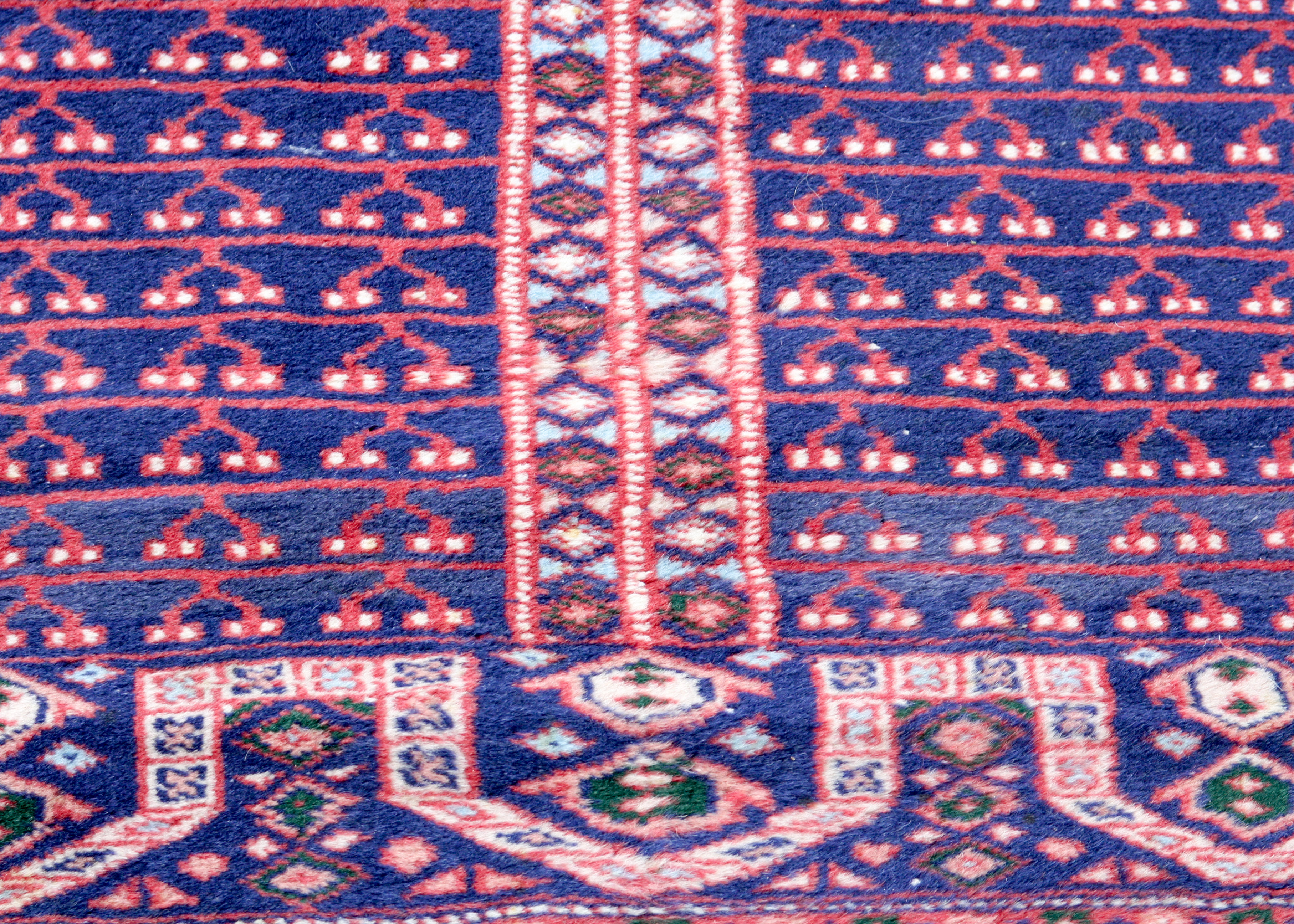 Hand-Knotted Pakistani Ensi Animal Tree-Style Carpet Runner