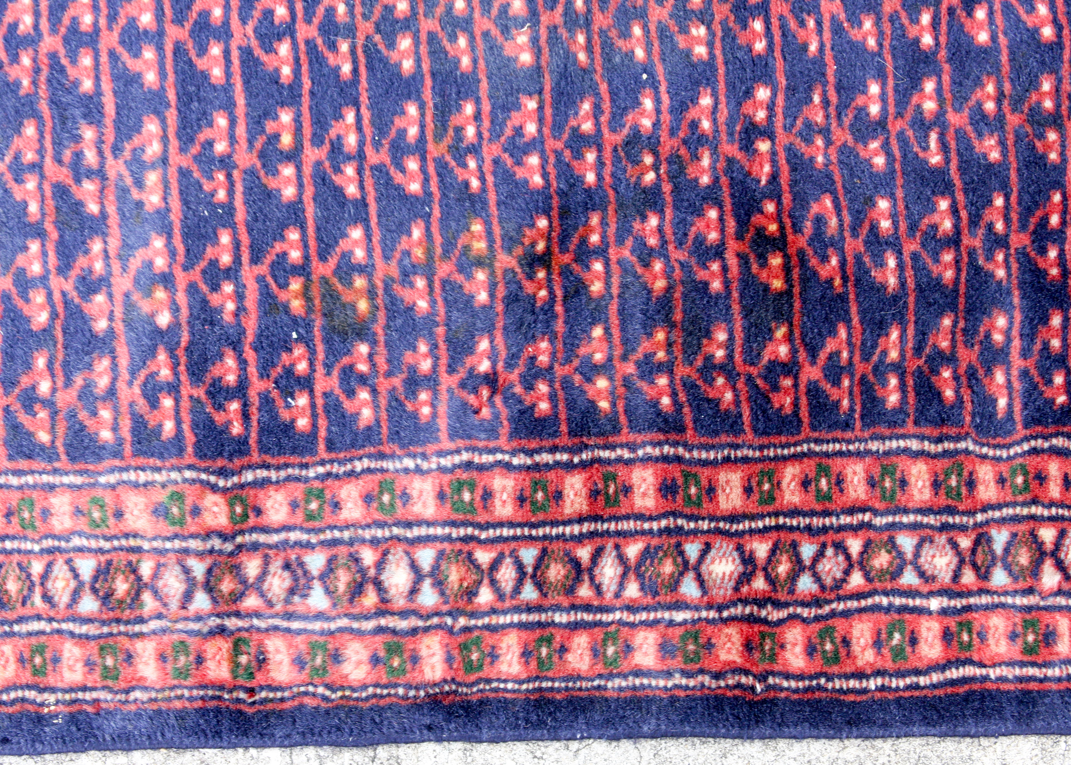 Hand-Knotted Pakistani Ensi Animal Tree-Style Carpet Runner