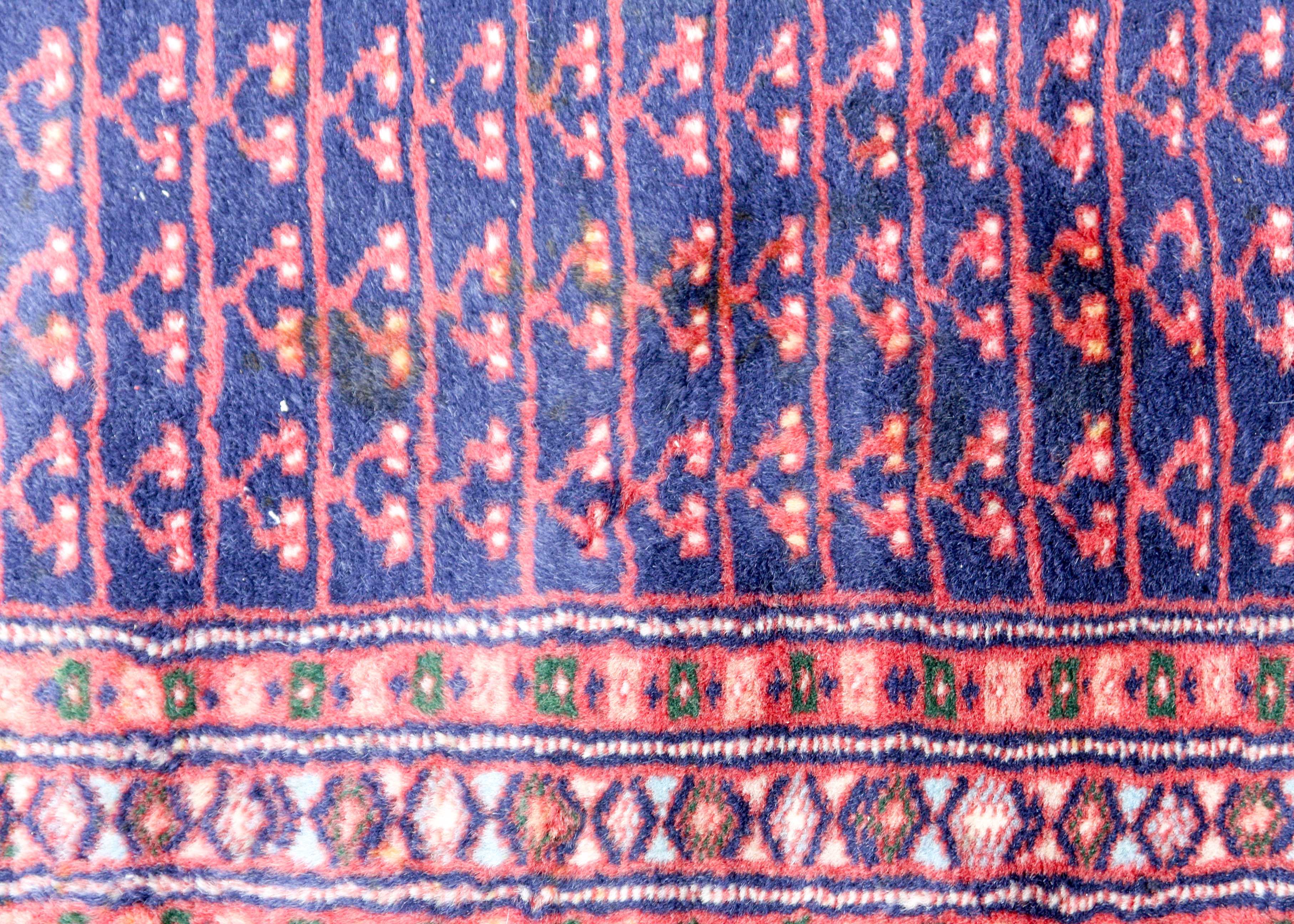 Hand-Knotted Pakistani Ensi Animal Tree-Style Carpet Runner