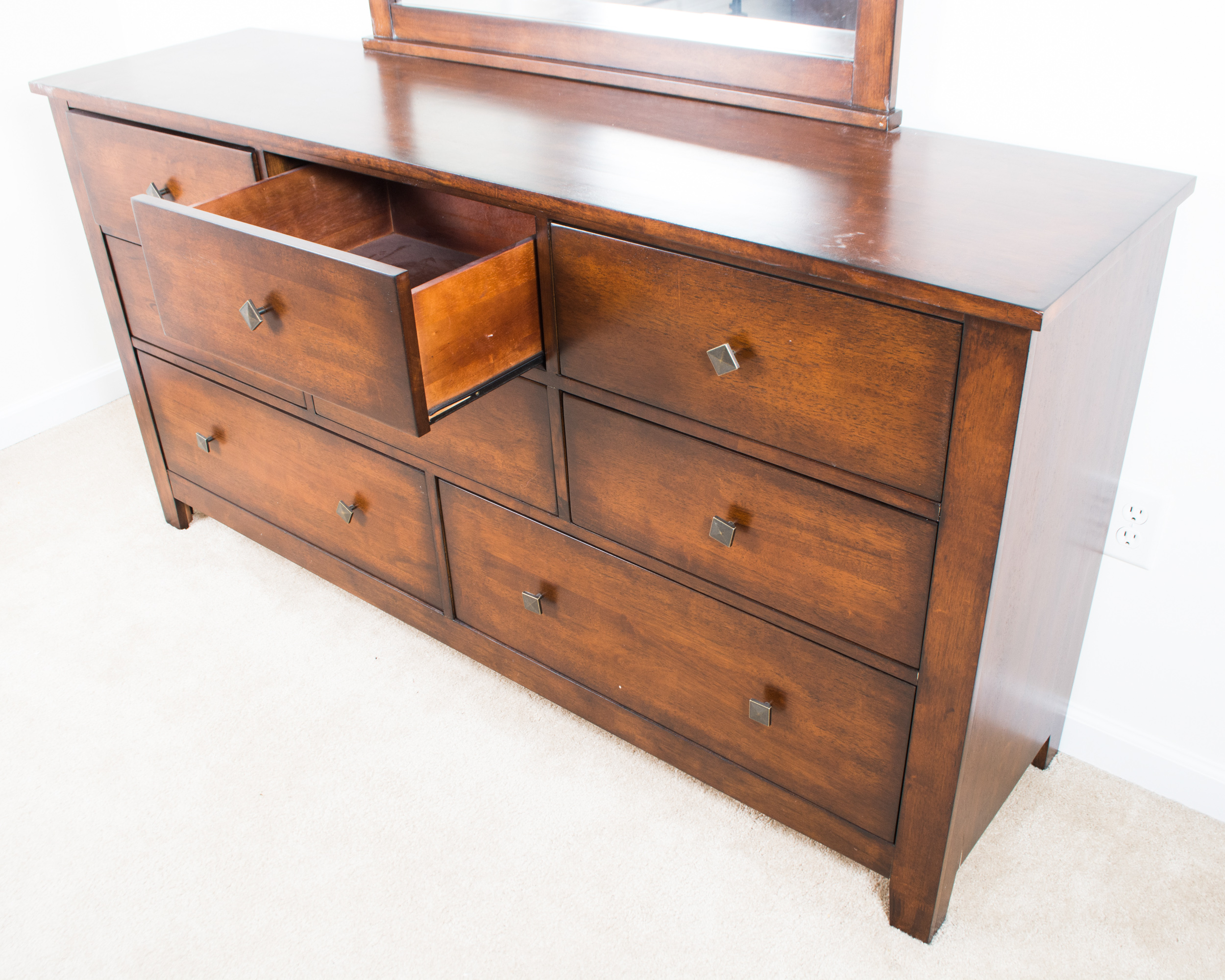 Mission Style Dresser with Mirror