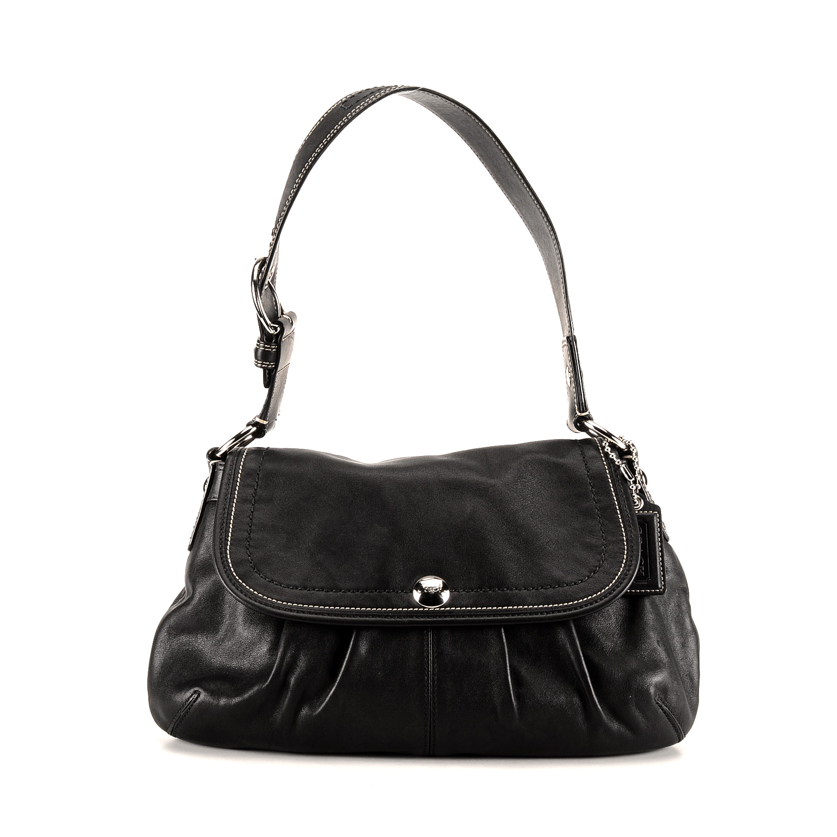 Coach Soho Leather Pleated Flap Shoulder Bag