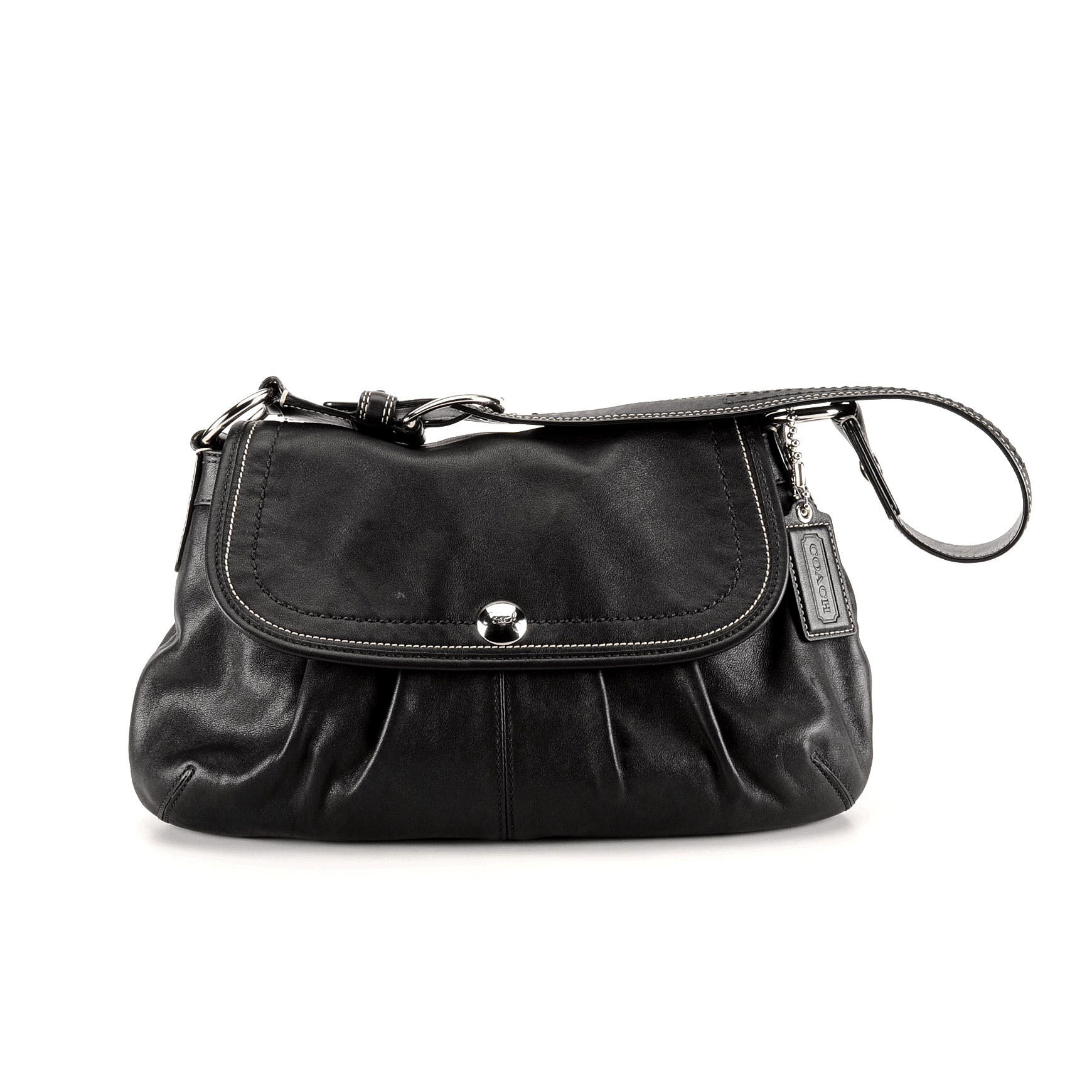Coach Soho Leather Pleated Flap Shoulder Bag