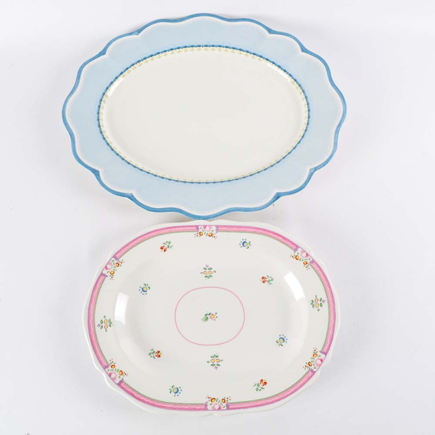 Laura Ashley "Alice" and Lenox "Provencal Sky" Platters