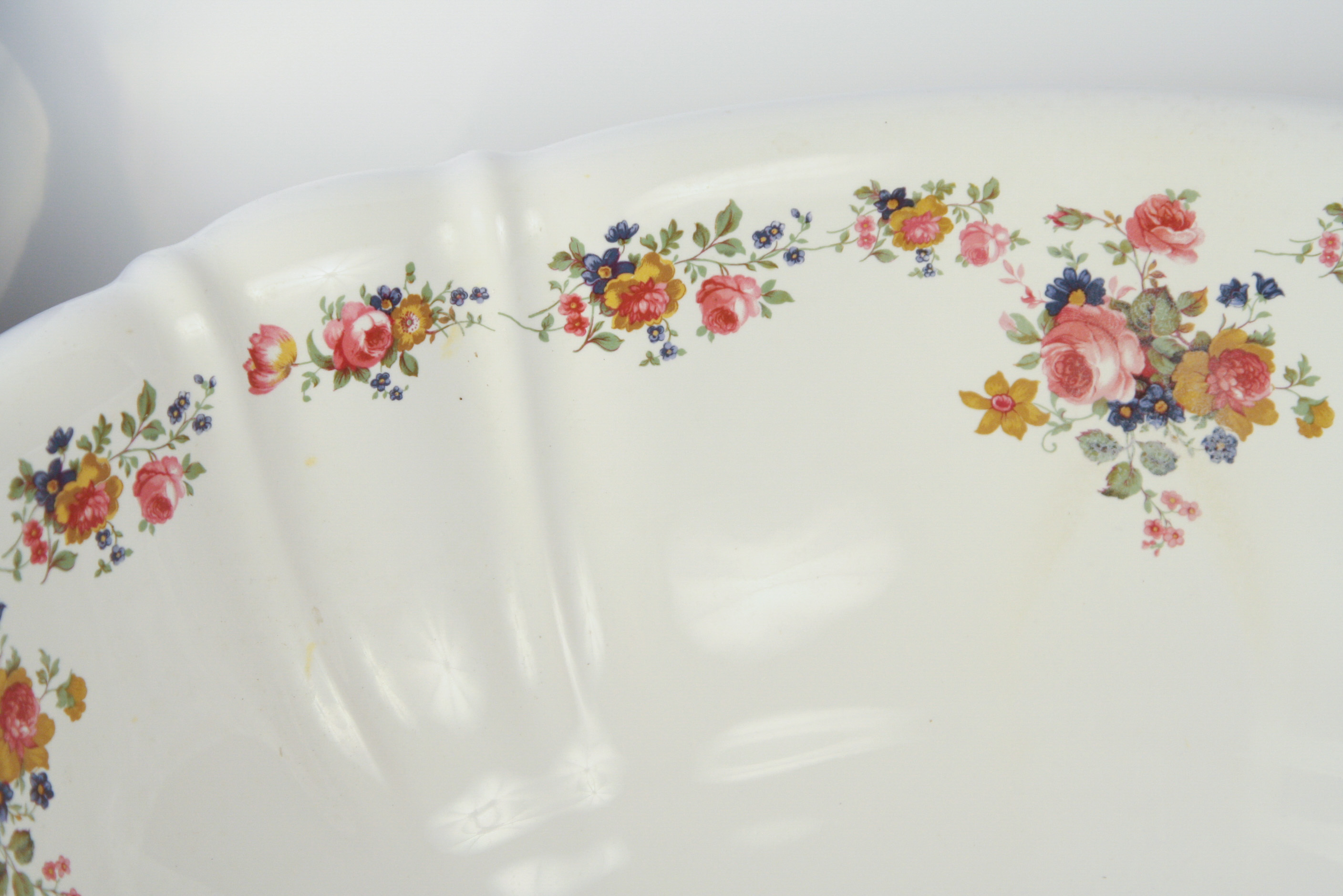 Porcelain Floral Vessel Sink with Matching Fixtures