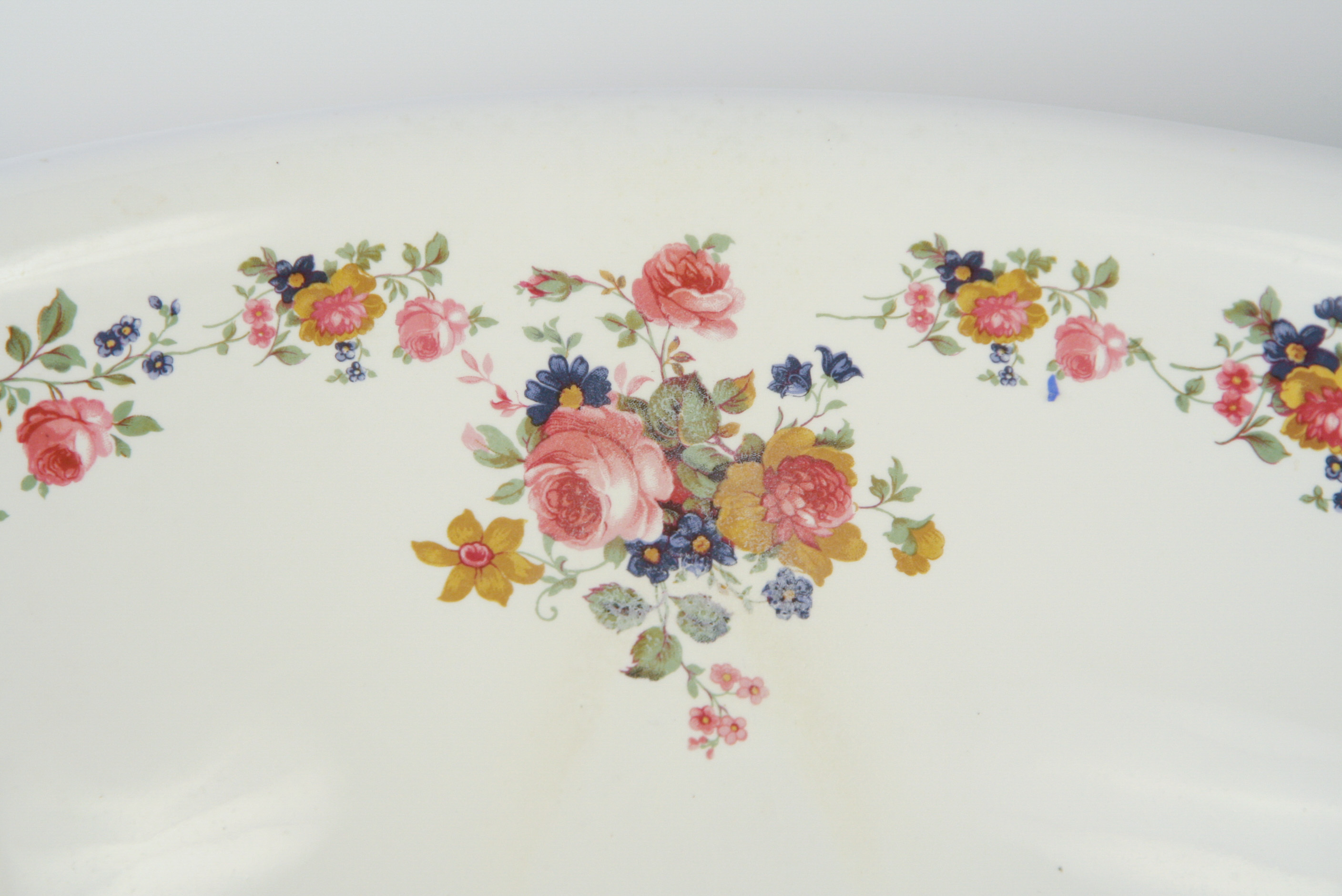 Porcelain Floral Vessel Sink with Matching Fixtures