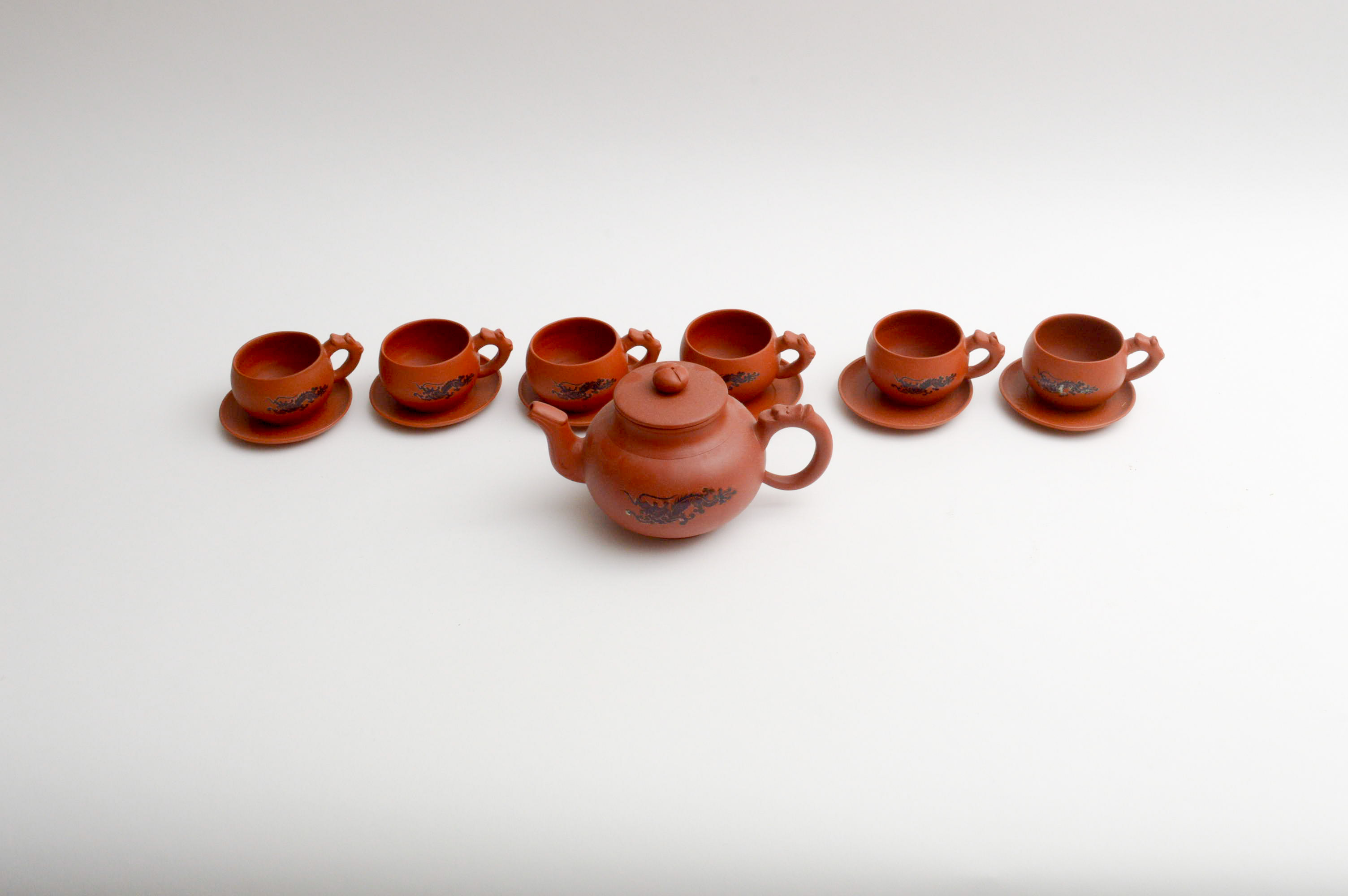 Chinese Dragon Terracotta Tea Set