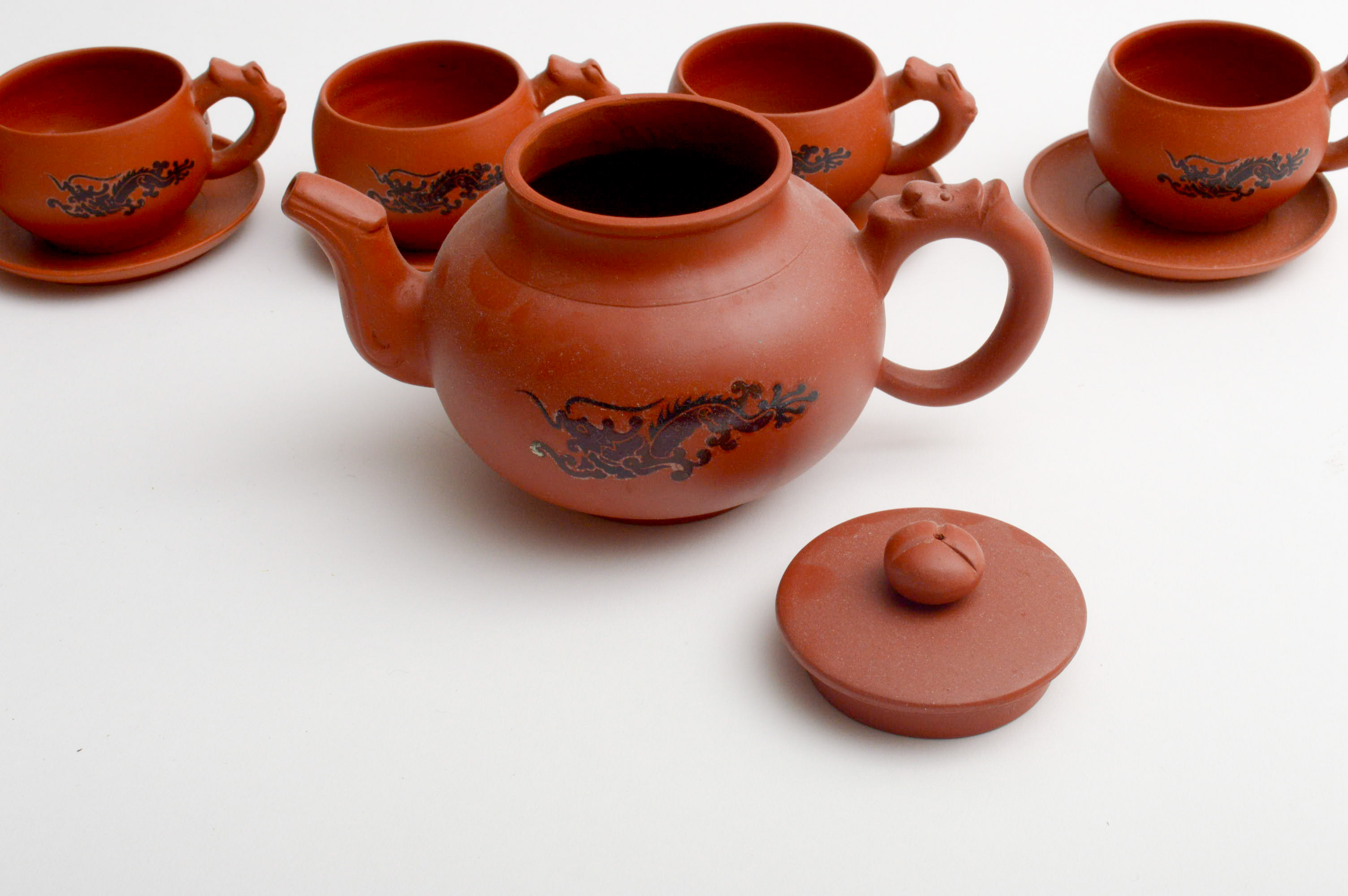 Chinese Dragon Terracotta Tea Set