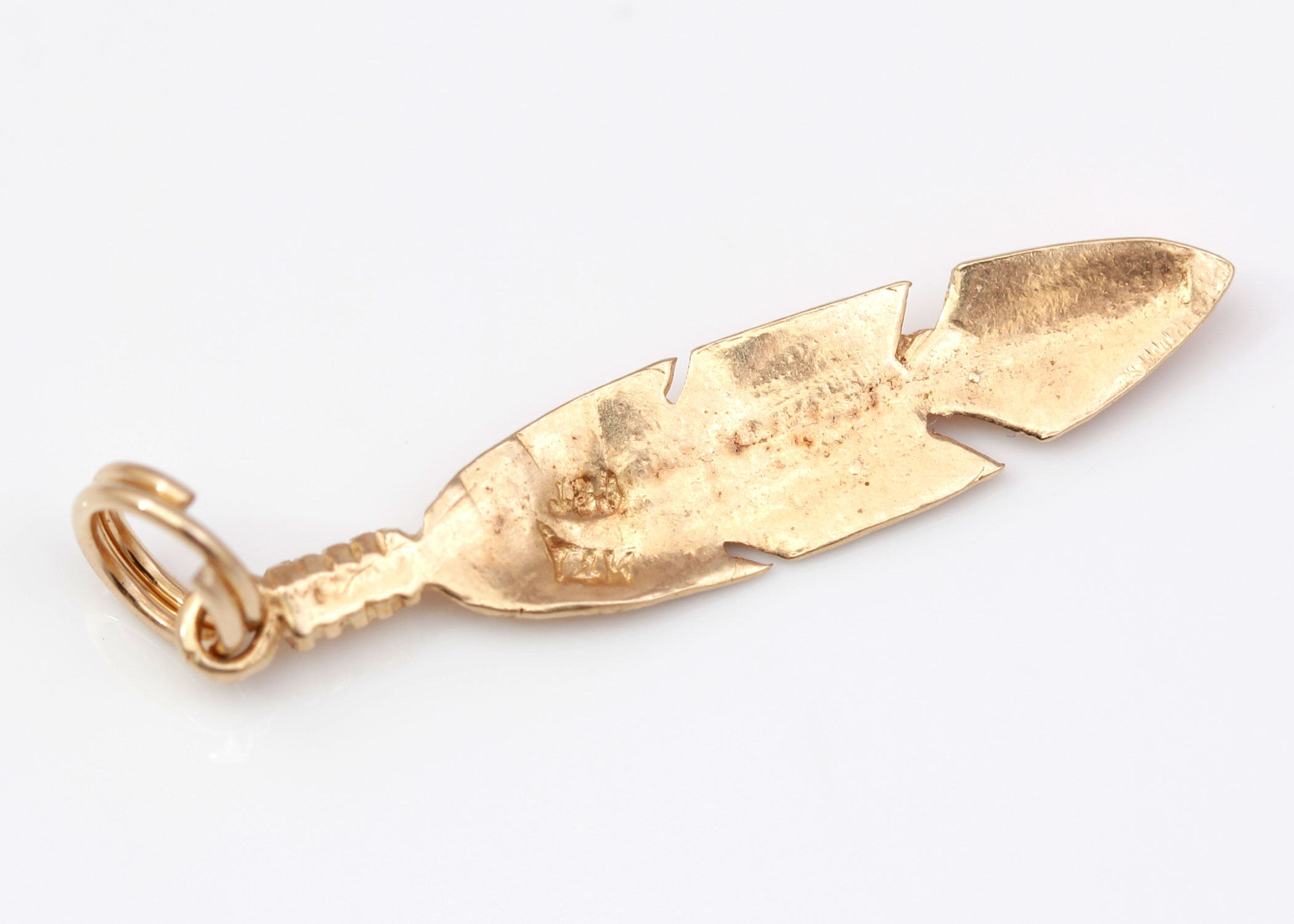 14K Yellow Gold Feather Pendants