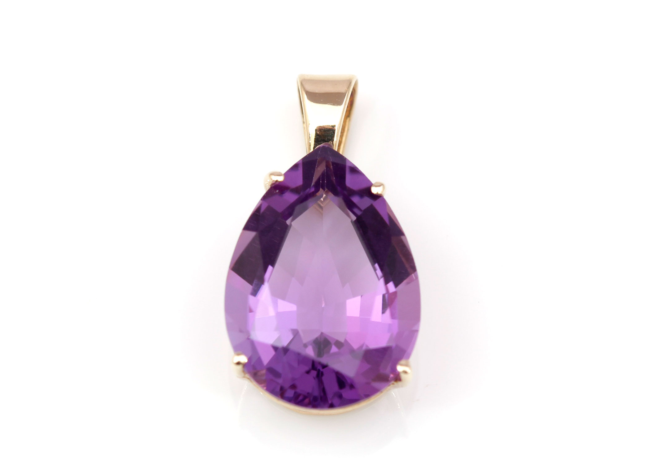 10K Yellow Gold Amethyst Pendant