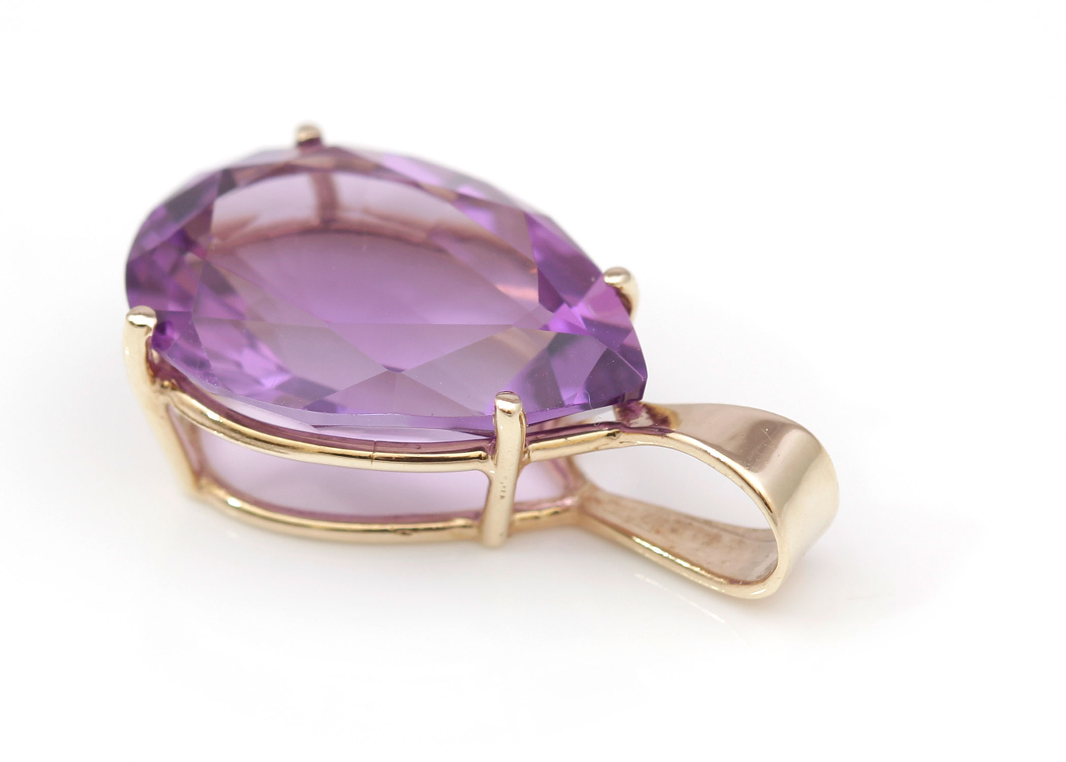 10K Yellow Gold Amethyst Pendant