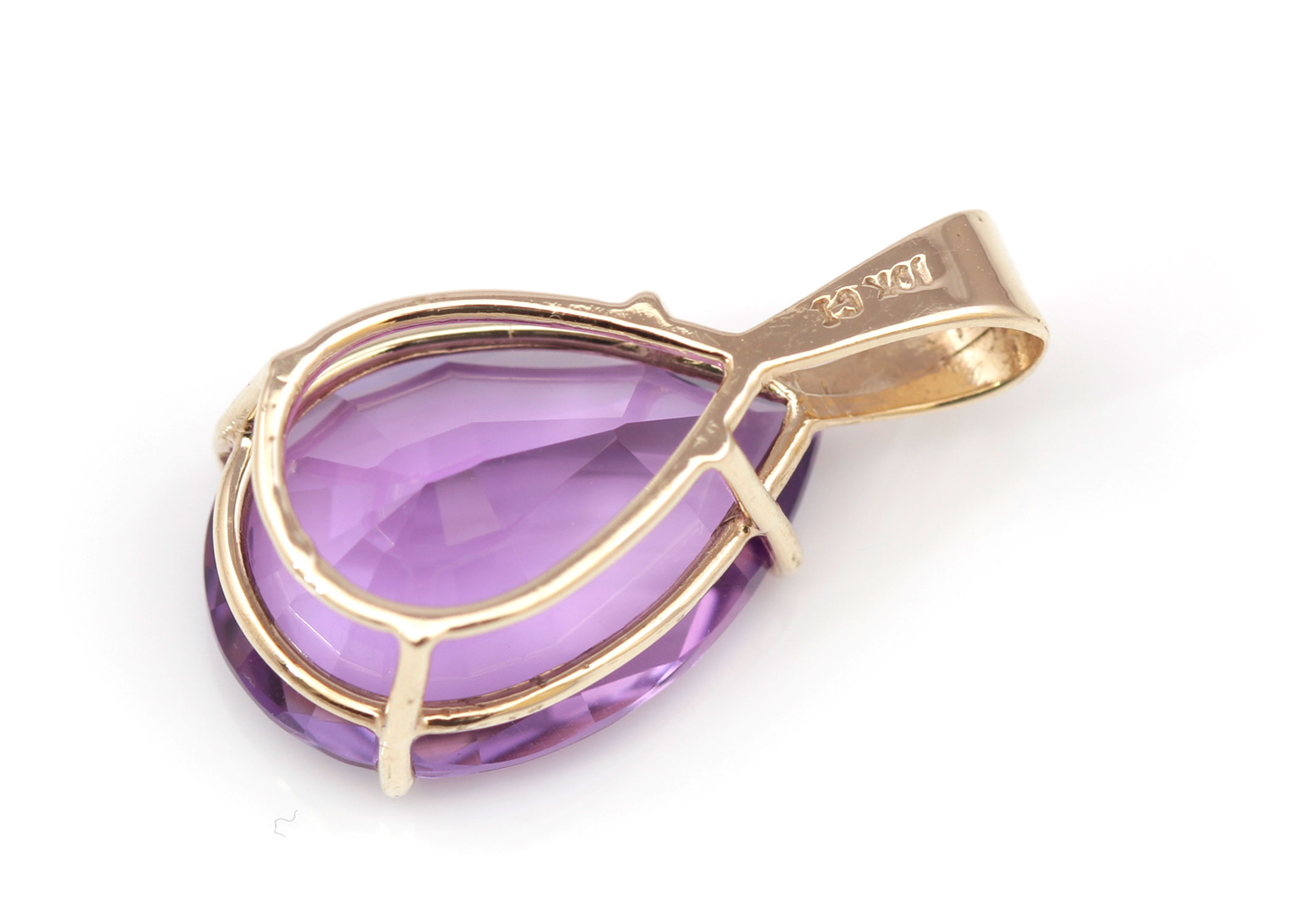 10K Yellow Gold Amethyst Pendant