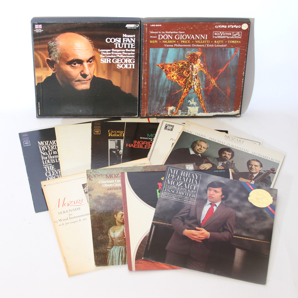 Collection of Vinyl Mozart Works by Various Artists
