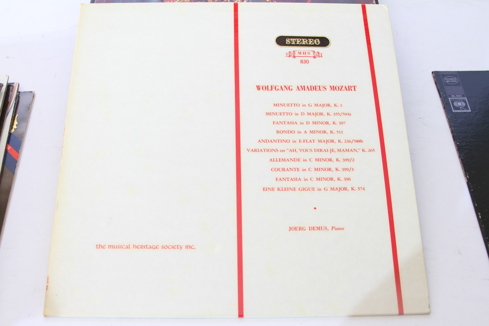 Collection of Vinyl Mozart Works by Various Artists