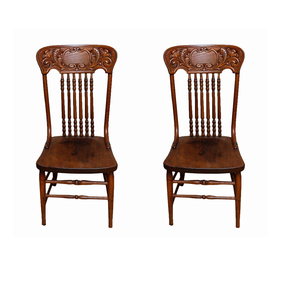Two Vintage Spindle Back Chairs