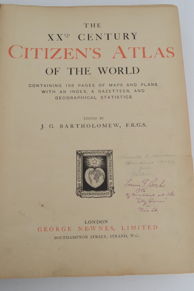 Antique "XXth Century Citizen's Atlas Of the World"
