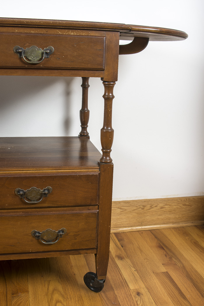 Cherry Wood Buffet On Casters