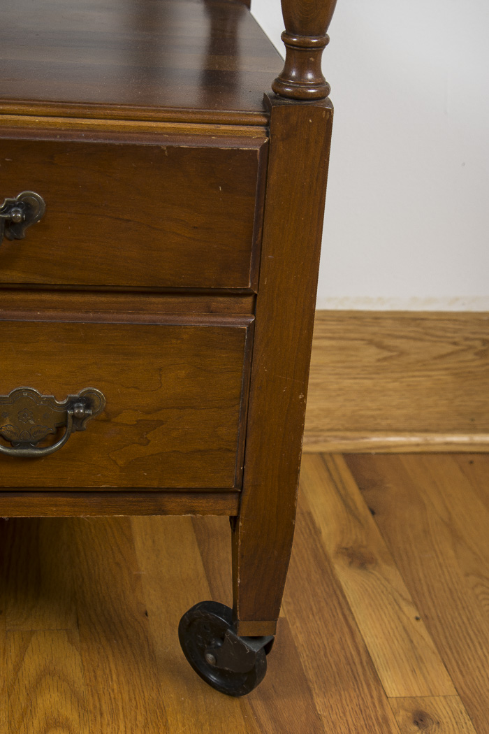 Cherry Wood Buffet On Casters