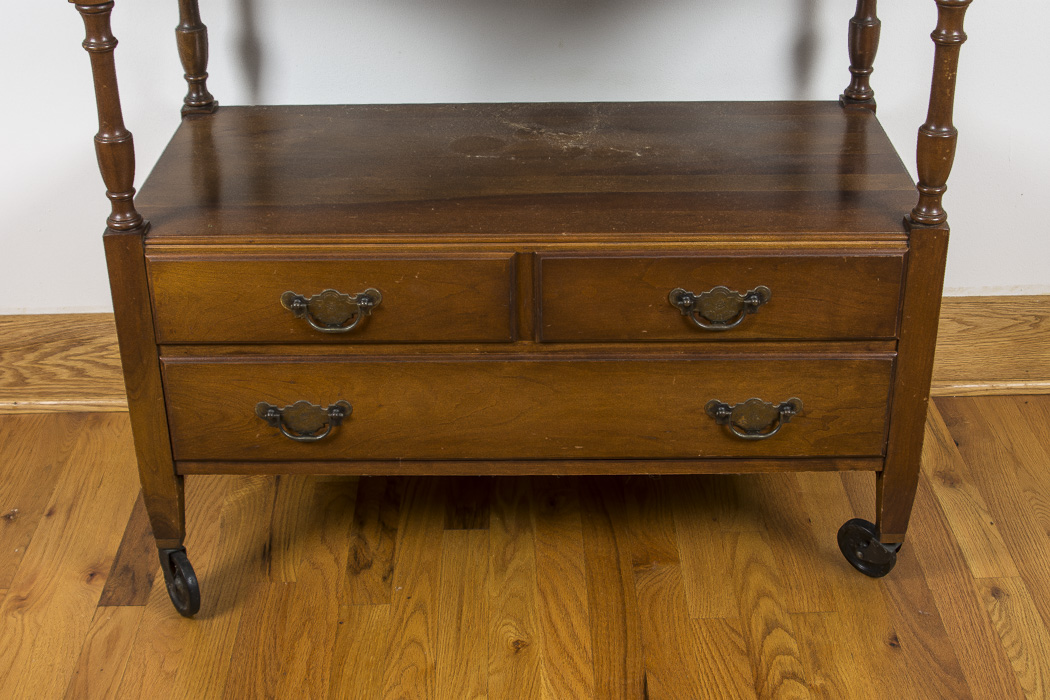 Cherry Wood Buffet On Casters